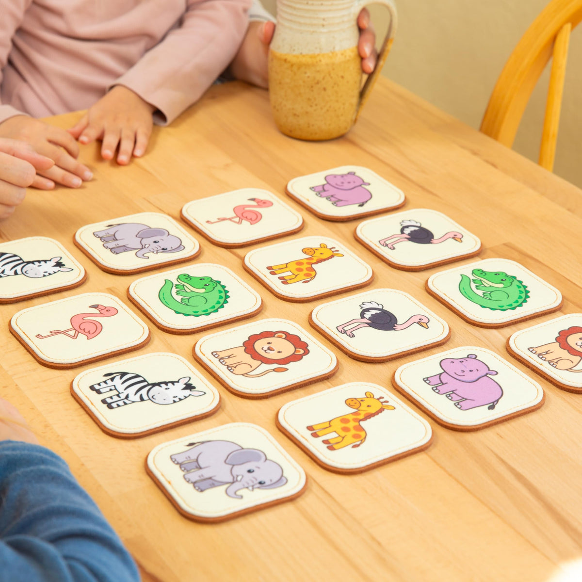 Felt Safari Matching Game for Toddlers – Wild Animal Memory Game & Flash Cards – Soft and Safe for