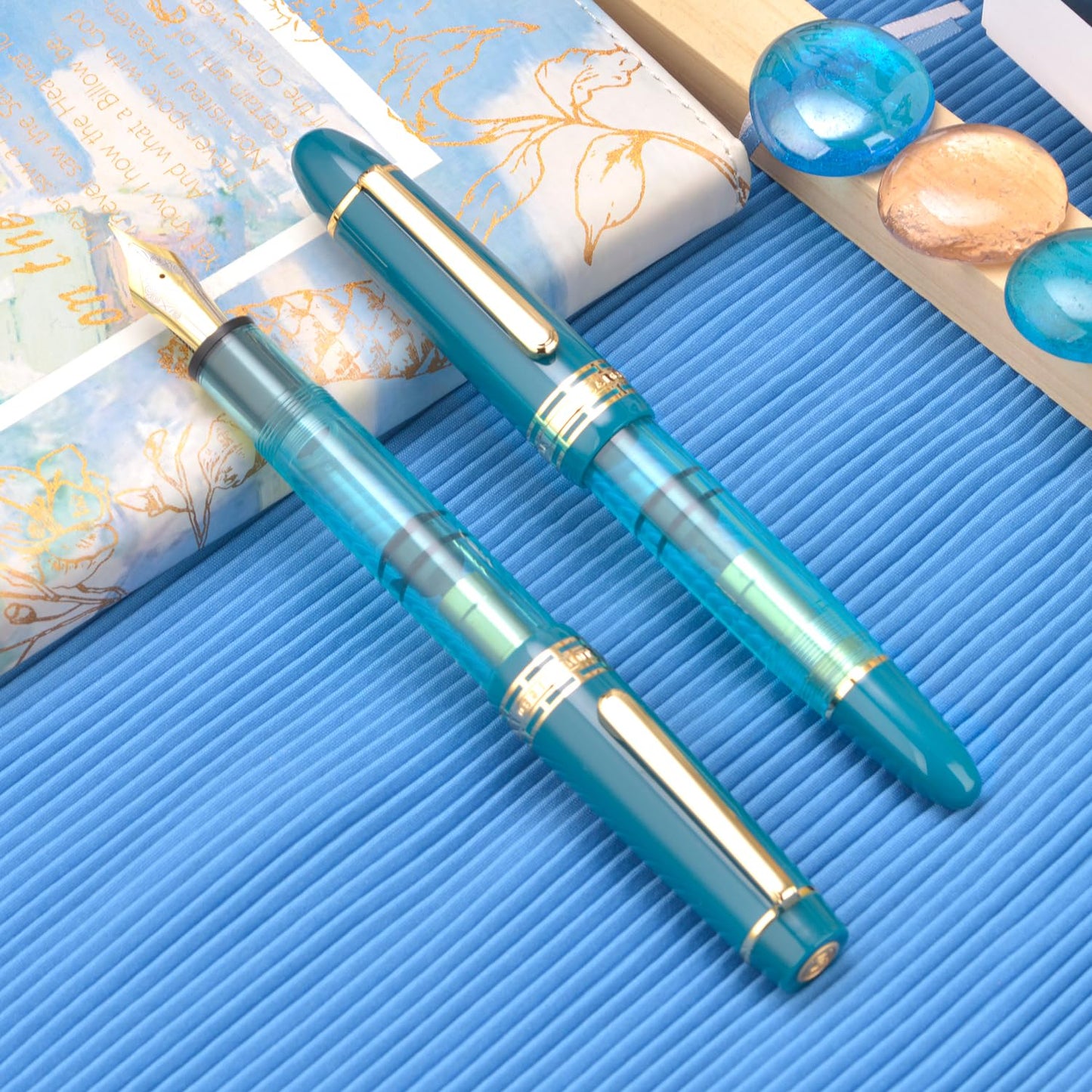 Wikult Yongsheng Junlai 630 Acrylic Fountain Pen, Size 8 Medium Nib with Piston Filling System