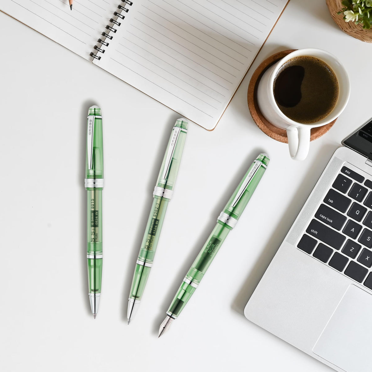 Cross Bailey Light Rollerball Pen, Translucent Green Resin, Black Ink