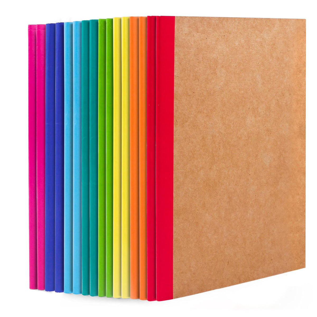feela 16 Pack Composition Notebooks Bulk, Kraft Cover Lined Blank College Ruled Composition Travel