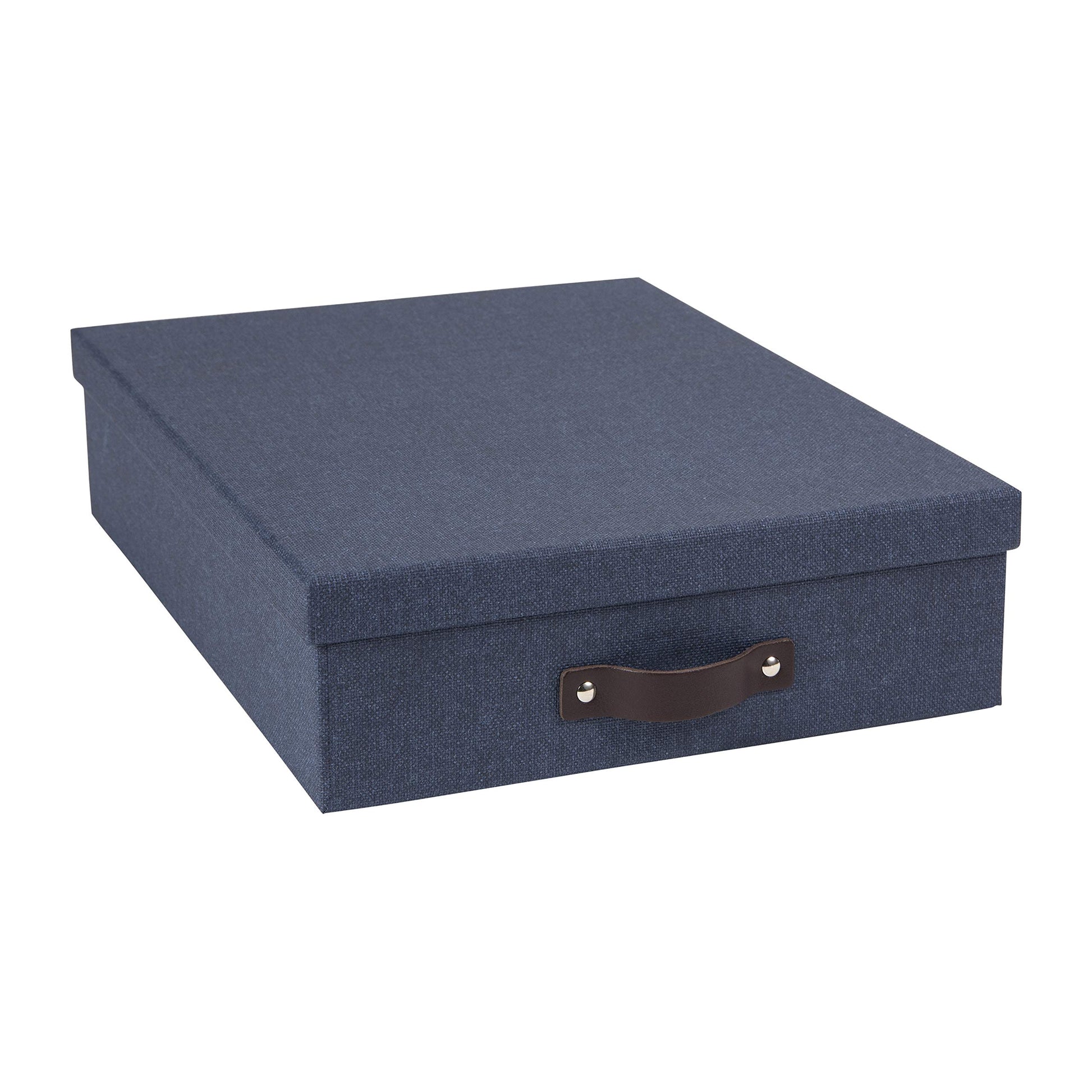 Bigso Oskar Canvas Fiberboard Document Letter Box - File Organizer Box for Important Paperwork