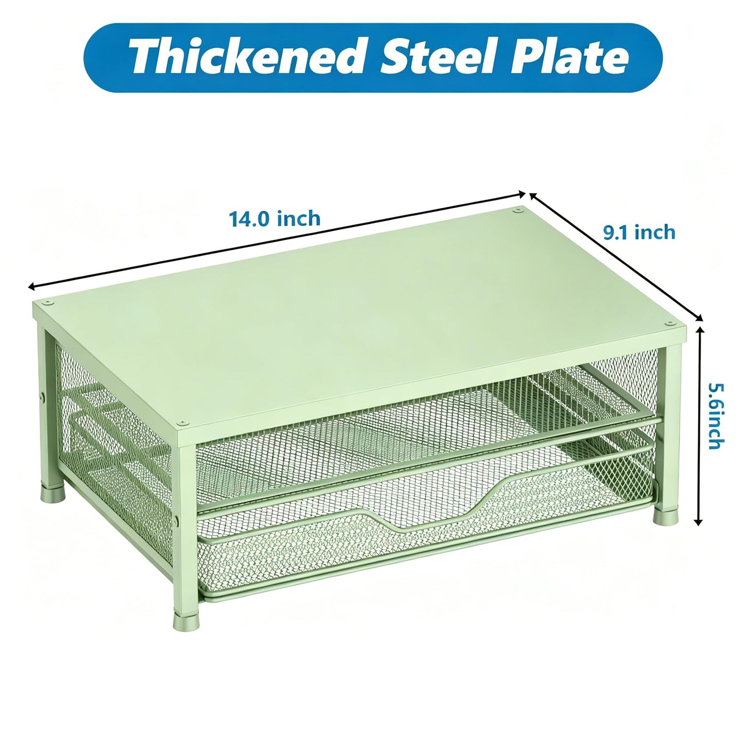 OPNICE Computer Monitor Stand Riser, Desk Organizer with Drawer, Printer & Laptop Stand, Office