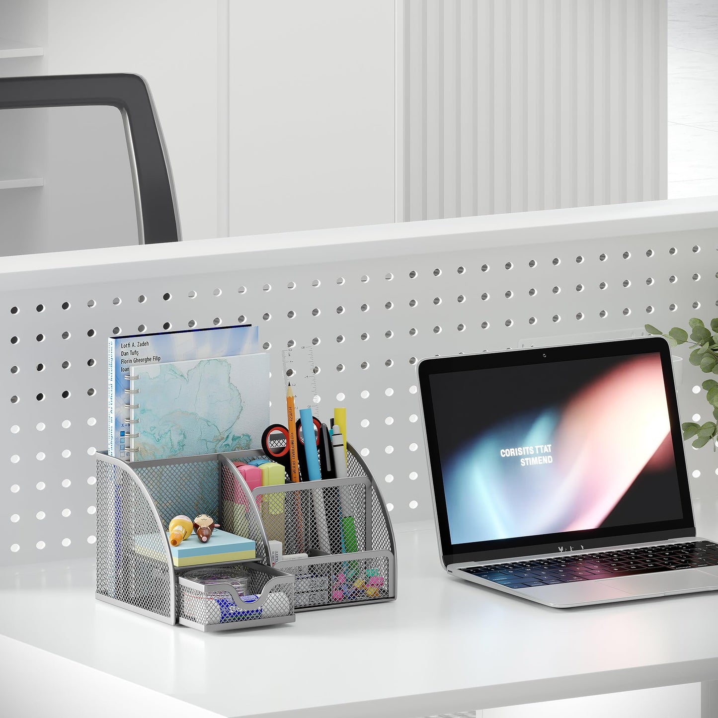 EasyPAG Mesh Desk Organizer with Drawer Multi-functional Pen Holder Stationery Organizer for Office
