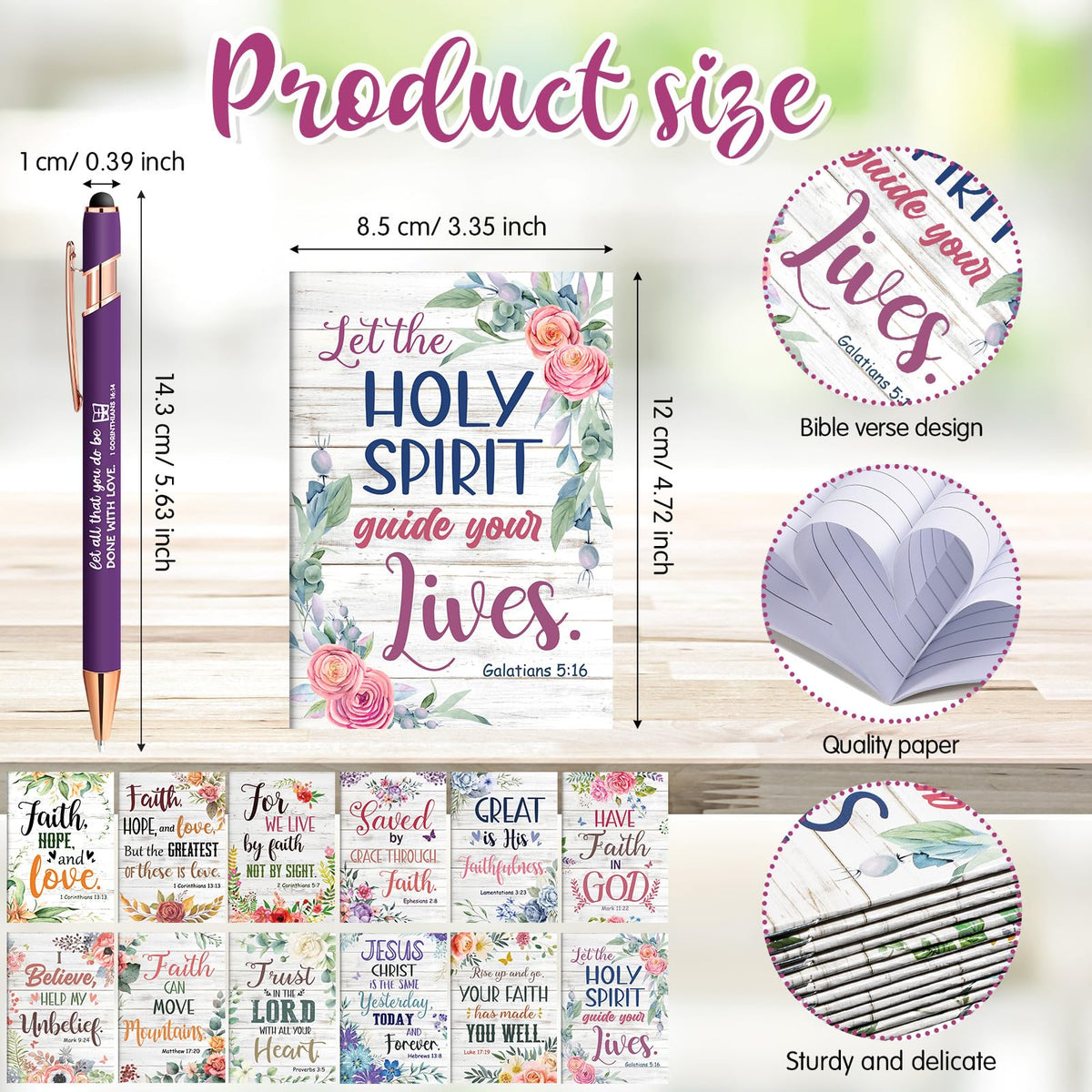 Estune 72 Pcs Christian Bible Gifts Set Bulk,Bright