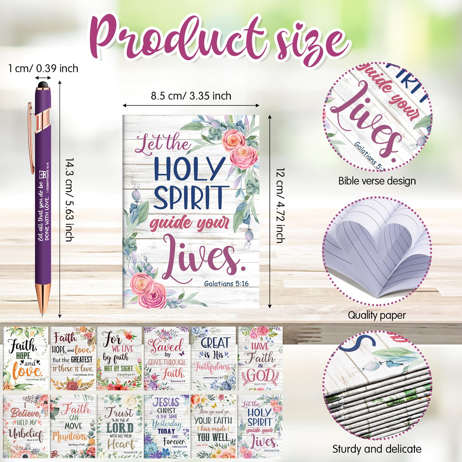 Estune 72 Pcs Christian Bible Gifts Set Bulk,Bright