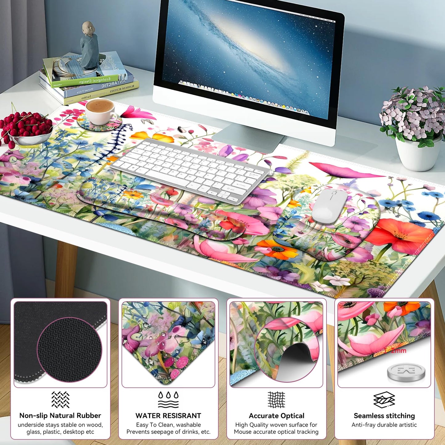 NXZGO Large Mouse Pad with Wrist Support 4in1 Set, XXL Game Mousepad +Keyboard Wrist Rest+Mouse