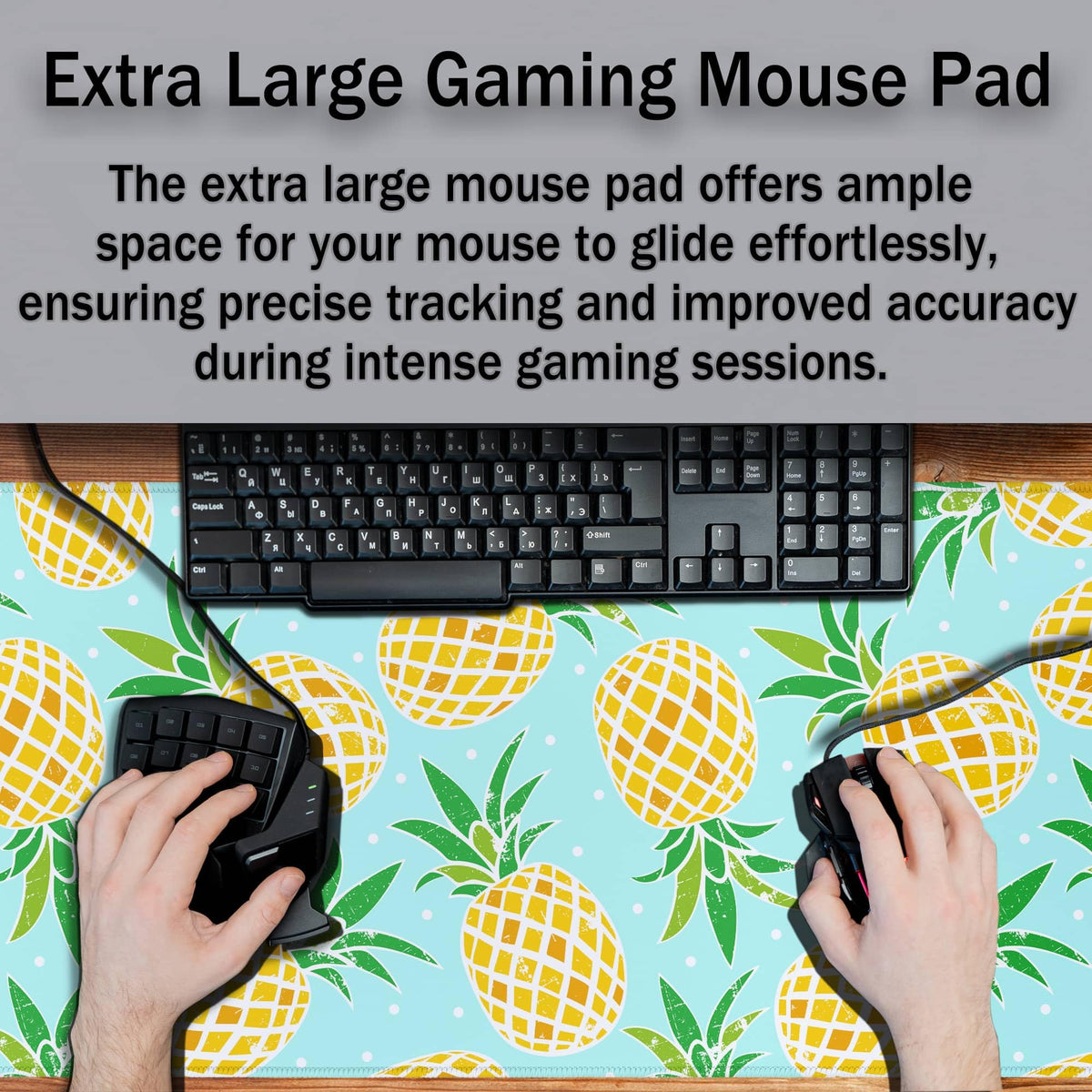 Samgula Computer Desk Mat Yellow, XXL Mouse Pads Large Desk Pads, Mouse Pad Gaming Non-Slip Rubber