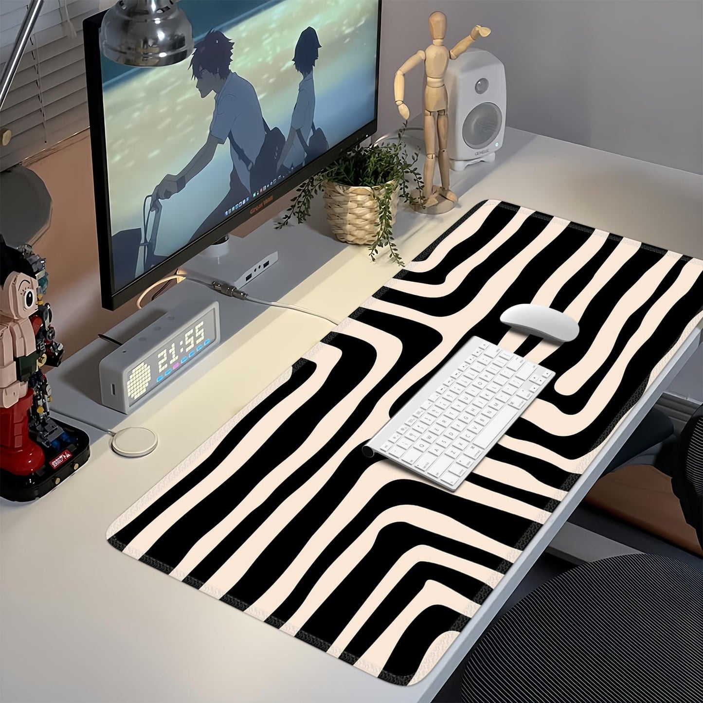 iCasso Gaming Mouse Pad (35.4x15.7 in), Keyboard Mouse Mat for Work, Curve
