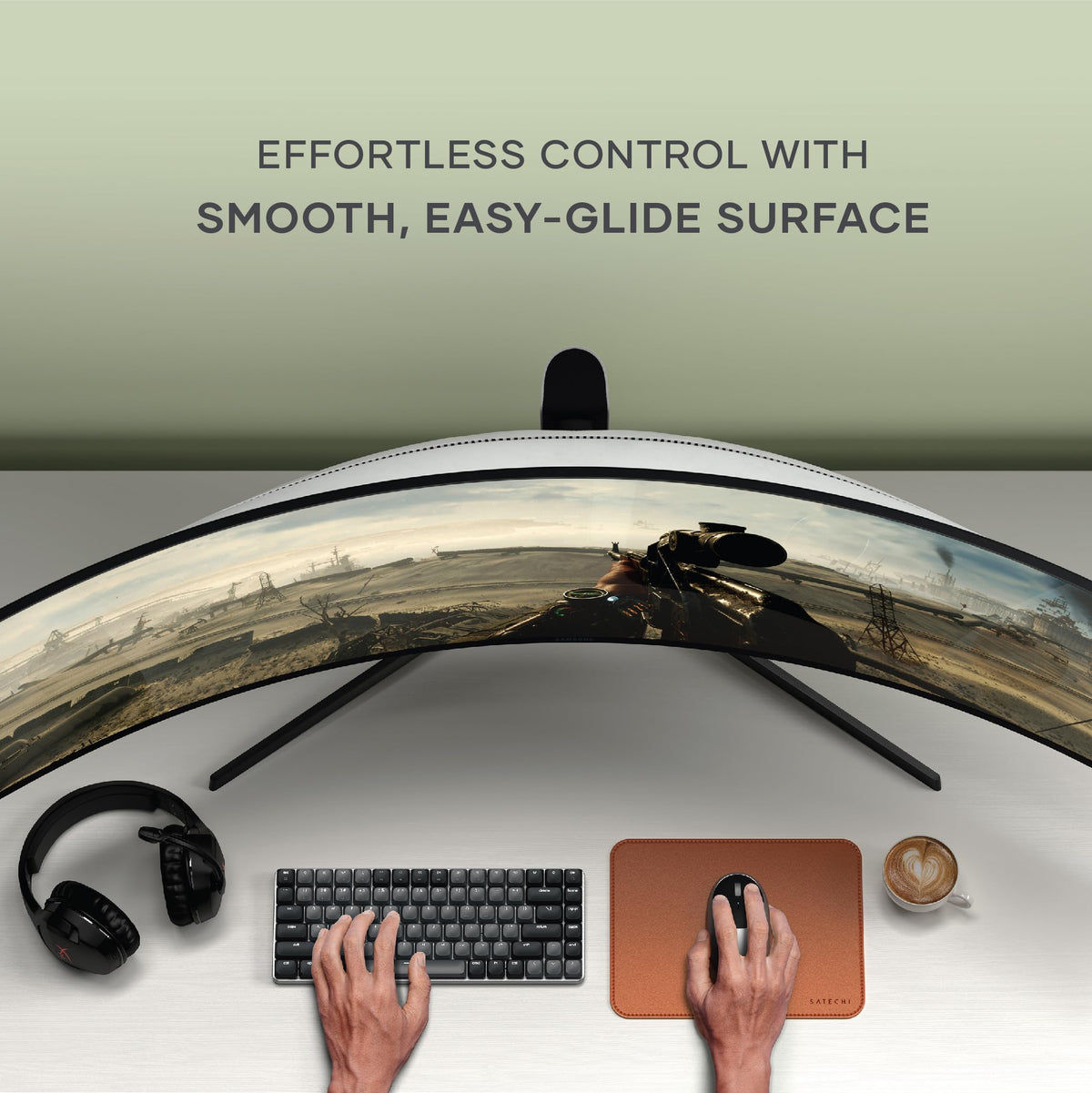 Satechi Vegan-Leather Mouse Pad, Reversible Design, Ergonomic, Brown