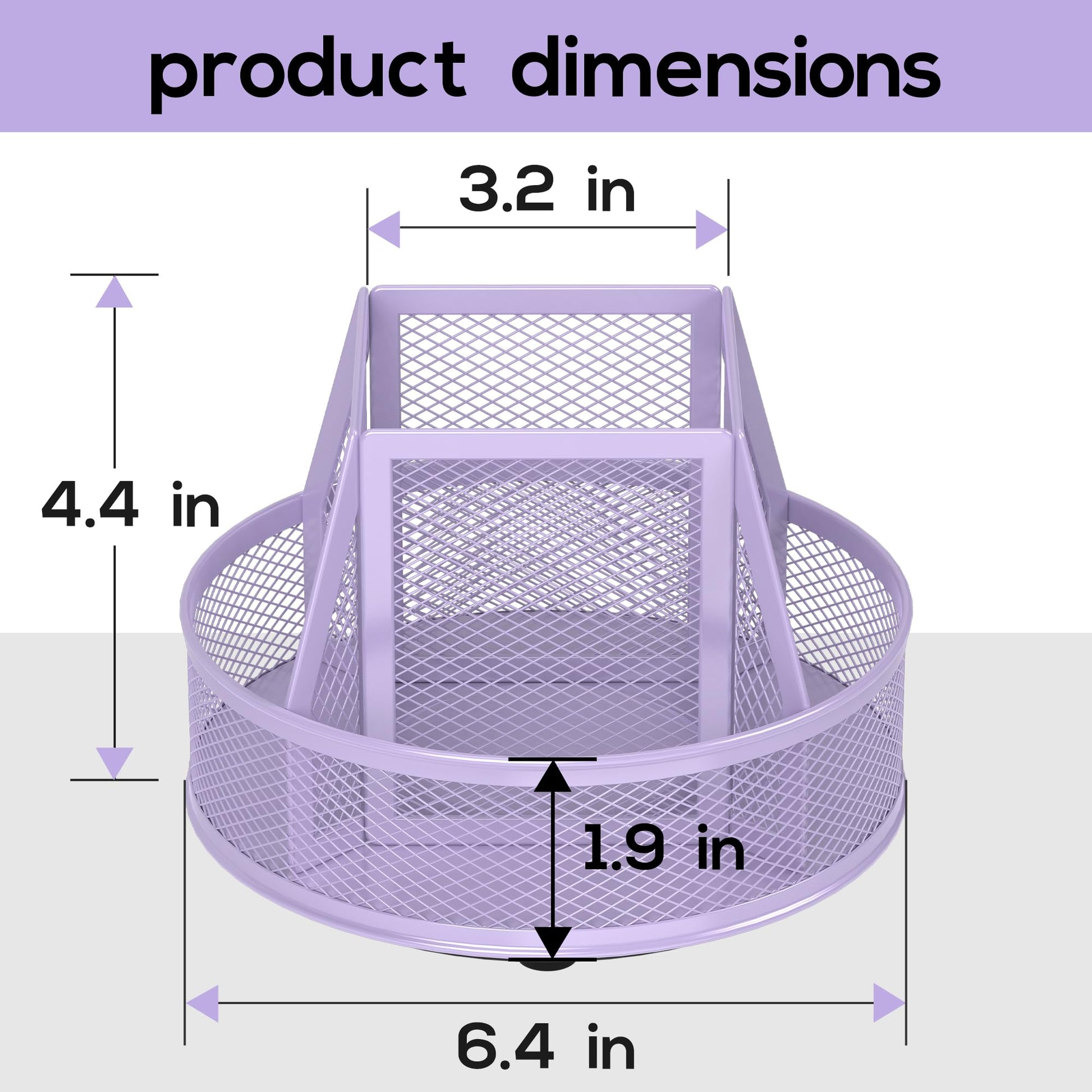 YINGHUA 360°Rotating Mesh Desk Organizer & Pen Holder - Purple