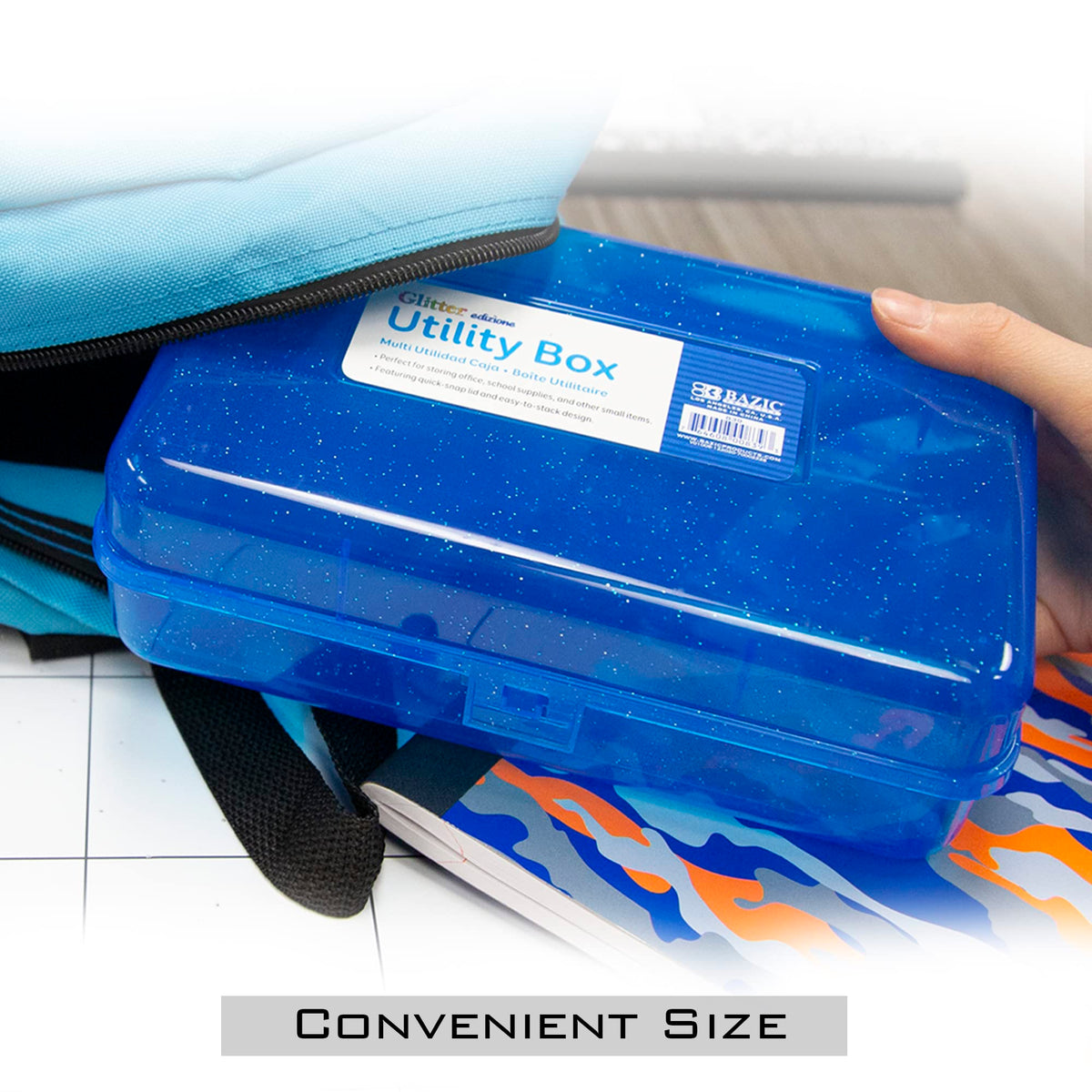BAZIC PRODUCTS Basix Multipurpose Utility Box, for Desk Office School, Set of 4