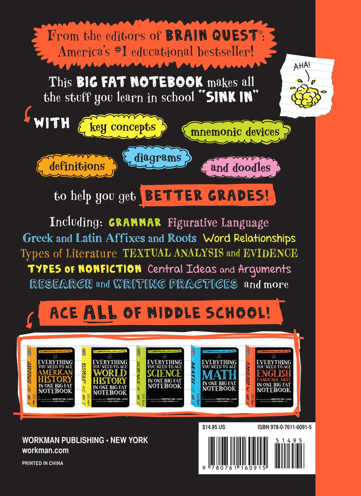 Workman Publishing Everything You Need to Ace English Language Arts in One Big Fat Notebook