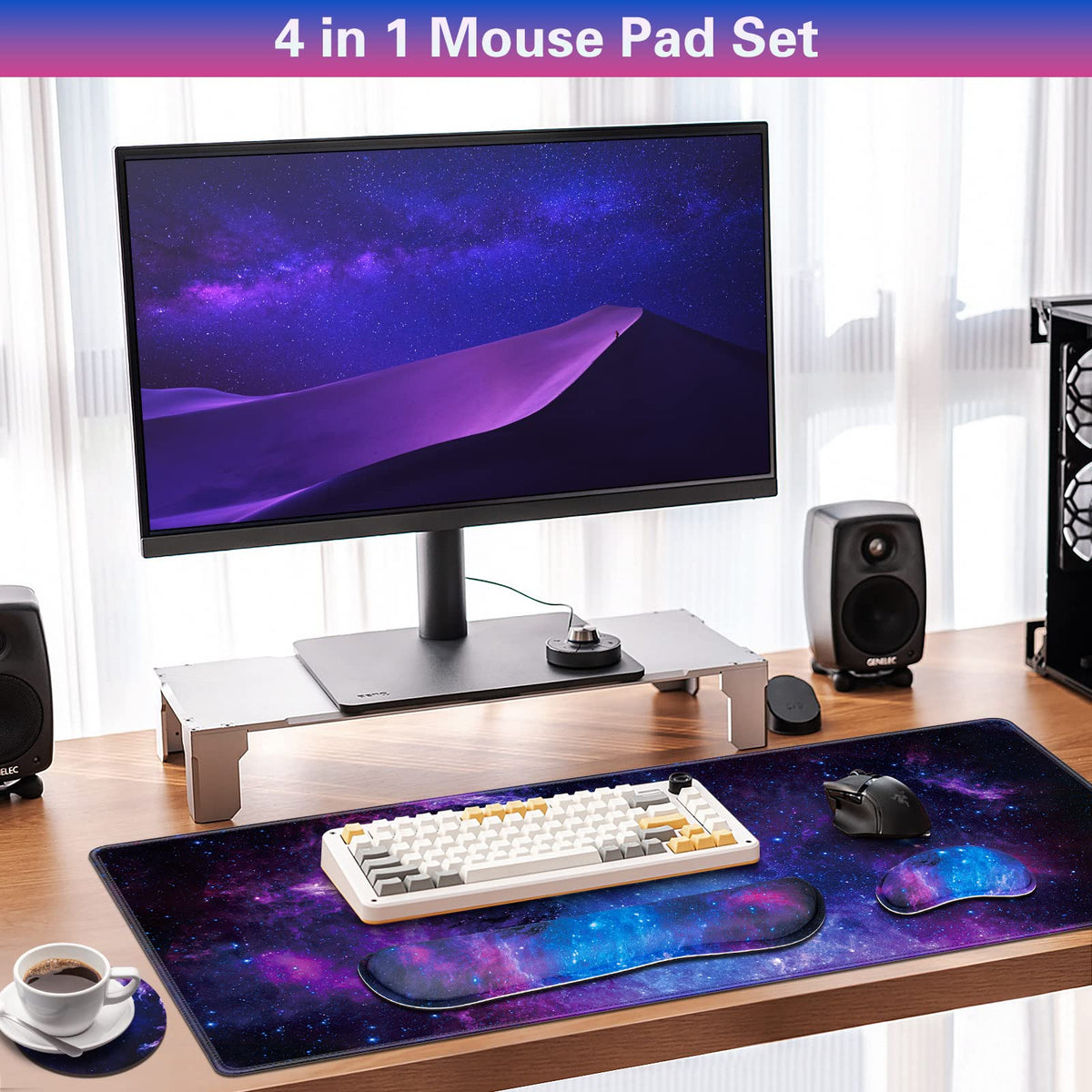 Canjoy Desk Mat with Wrist Rest, Keyboard and Mouse Pad Wrist Support Pad