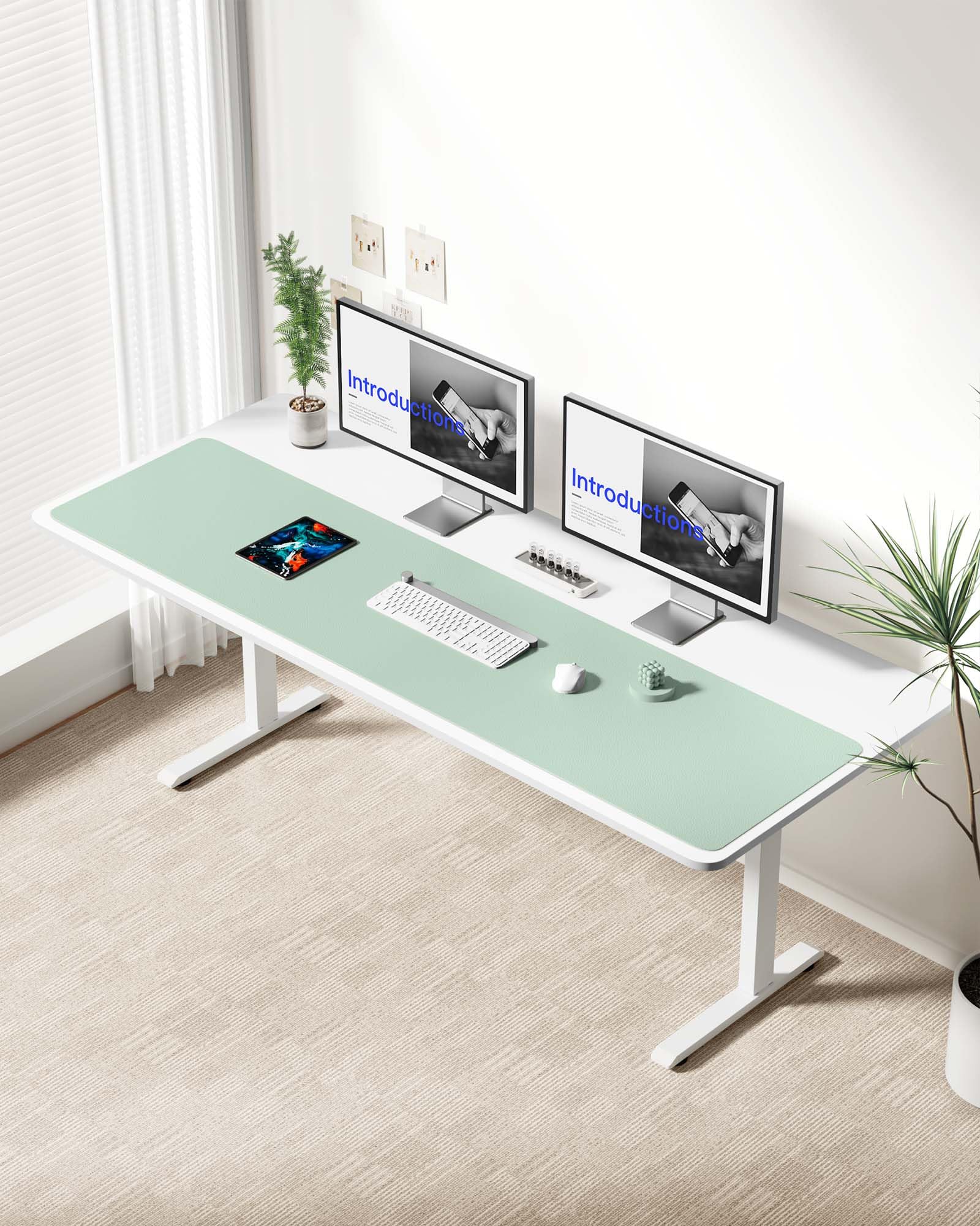 YSAGi Leather Desk Protector, Office Mat, Large Mouse Mat, Non-Slip PU Leather Blotter, Laptop Desk