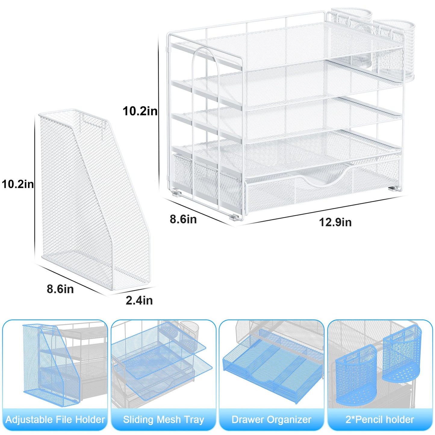 gianotter 5-Tier Desk Organizer with Drawers and File Holders
