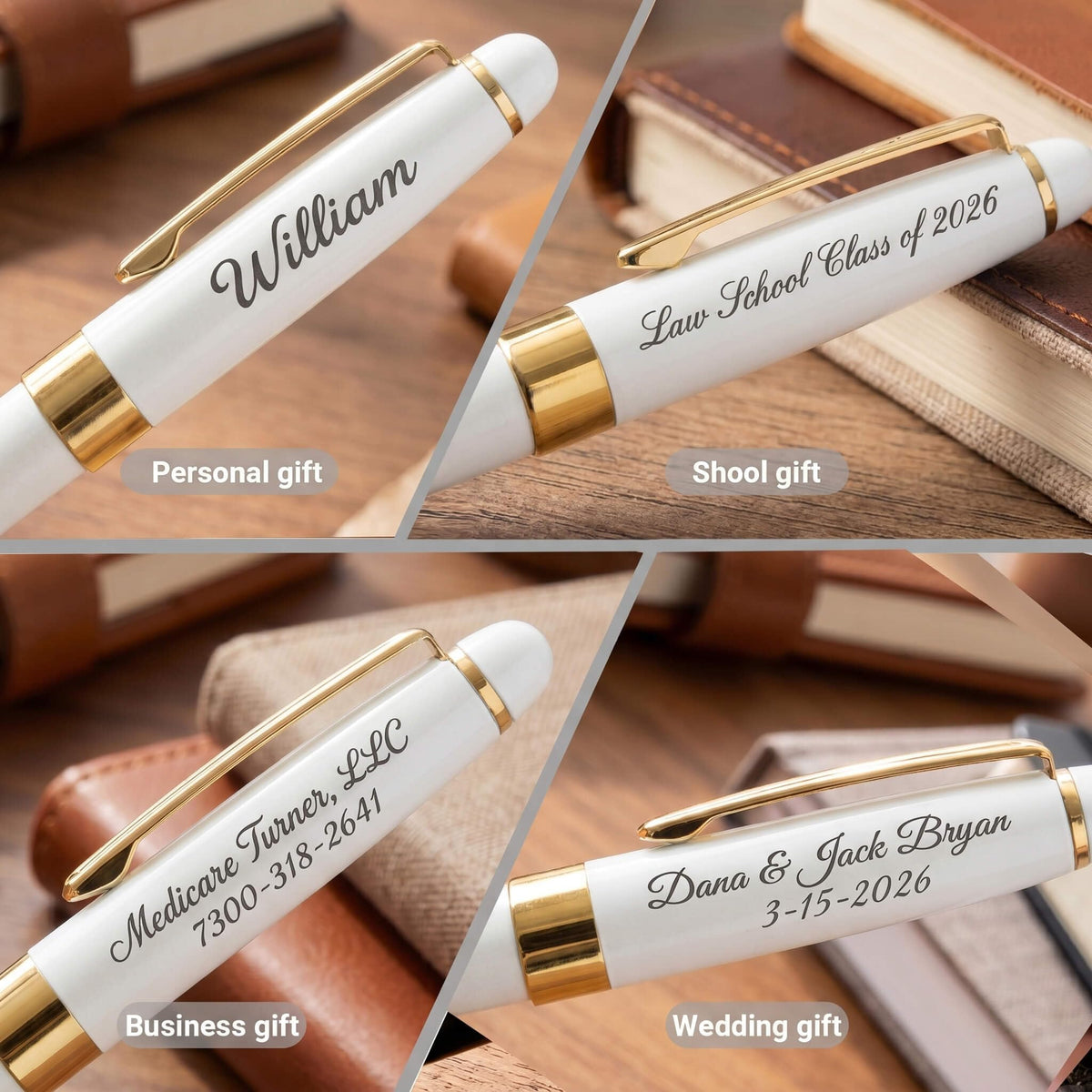 Ancolo Personalized Office Ballpoint Pens - Executive Writing Gift Pens
