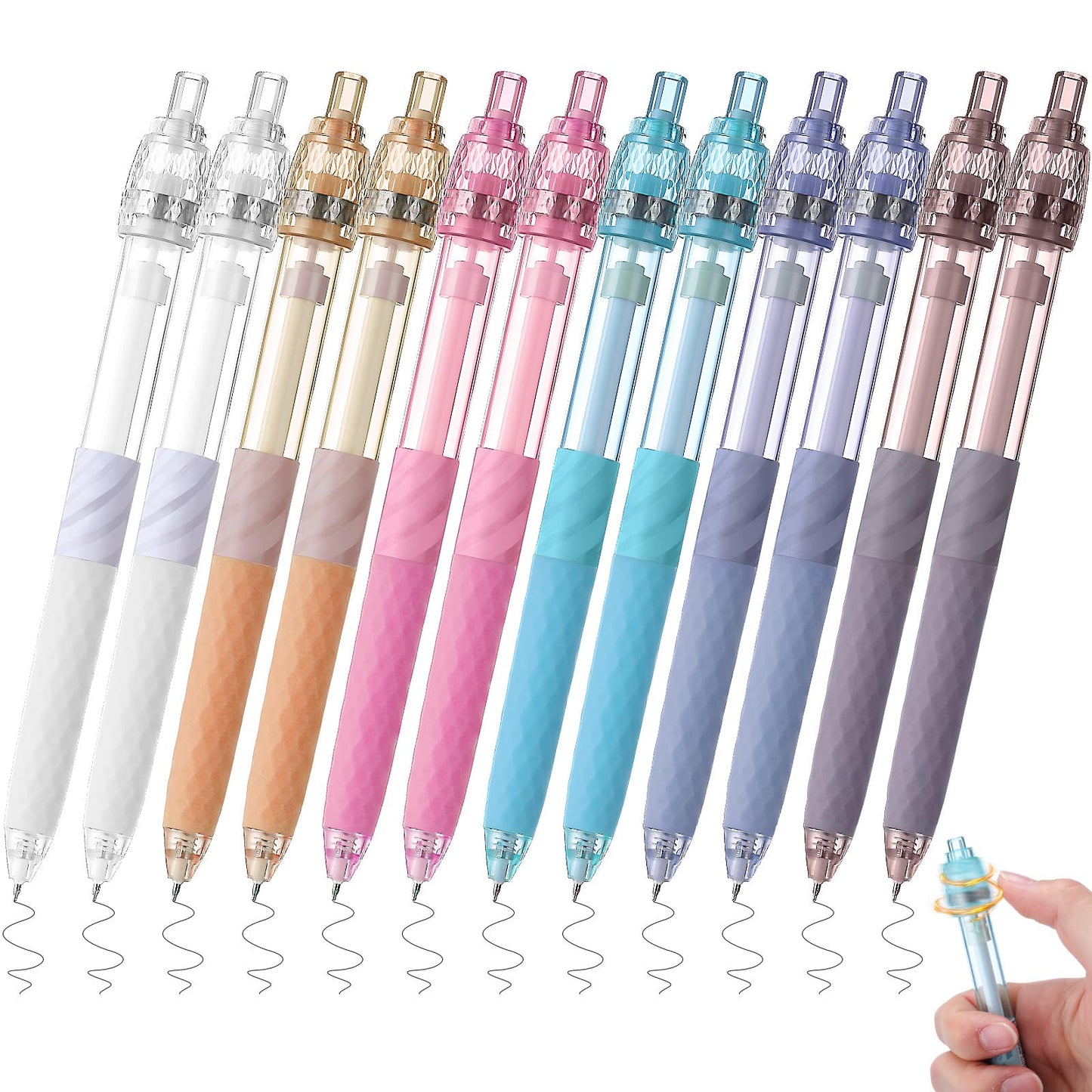 Crtiin 12 Pcs Fidget Spinner Pens for Adults Black Ink Gel Pens, Classic