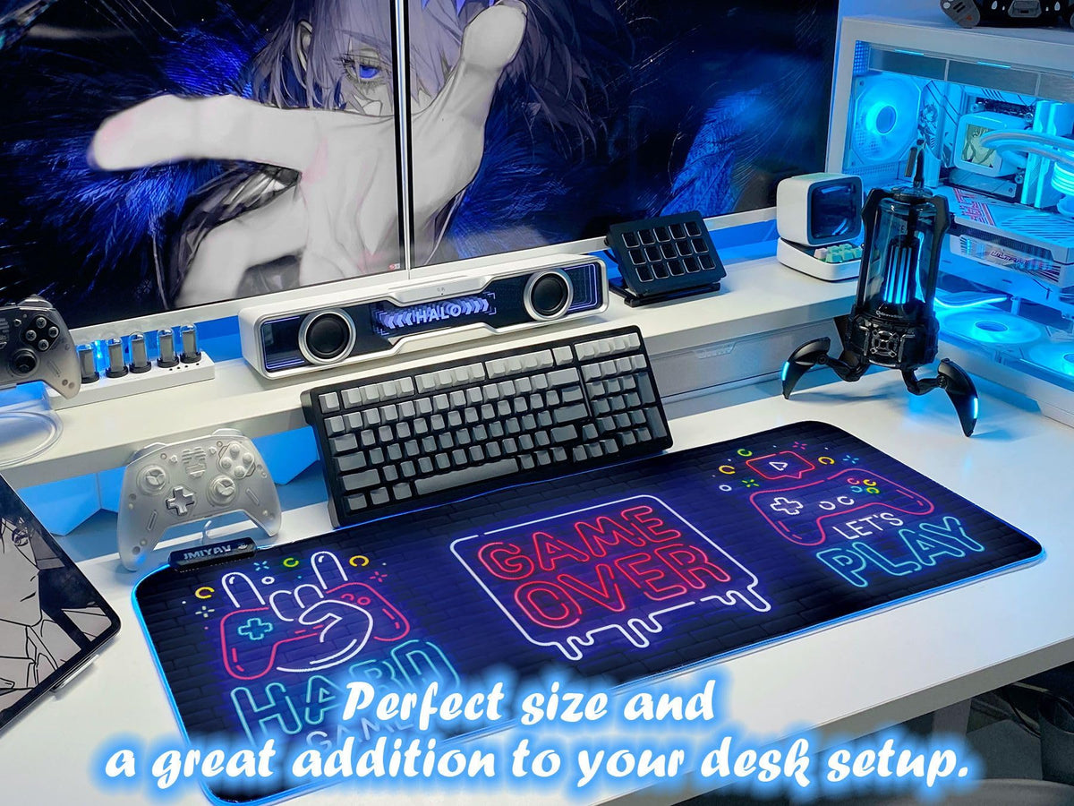 JMIYAV Black Gaming Mouse Pad RGB Mousepad Non-Slip Rubber Base Extra Large Cool XL XXL Computer