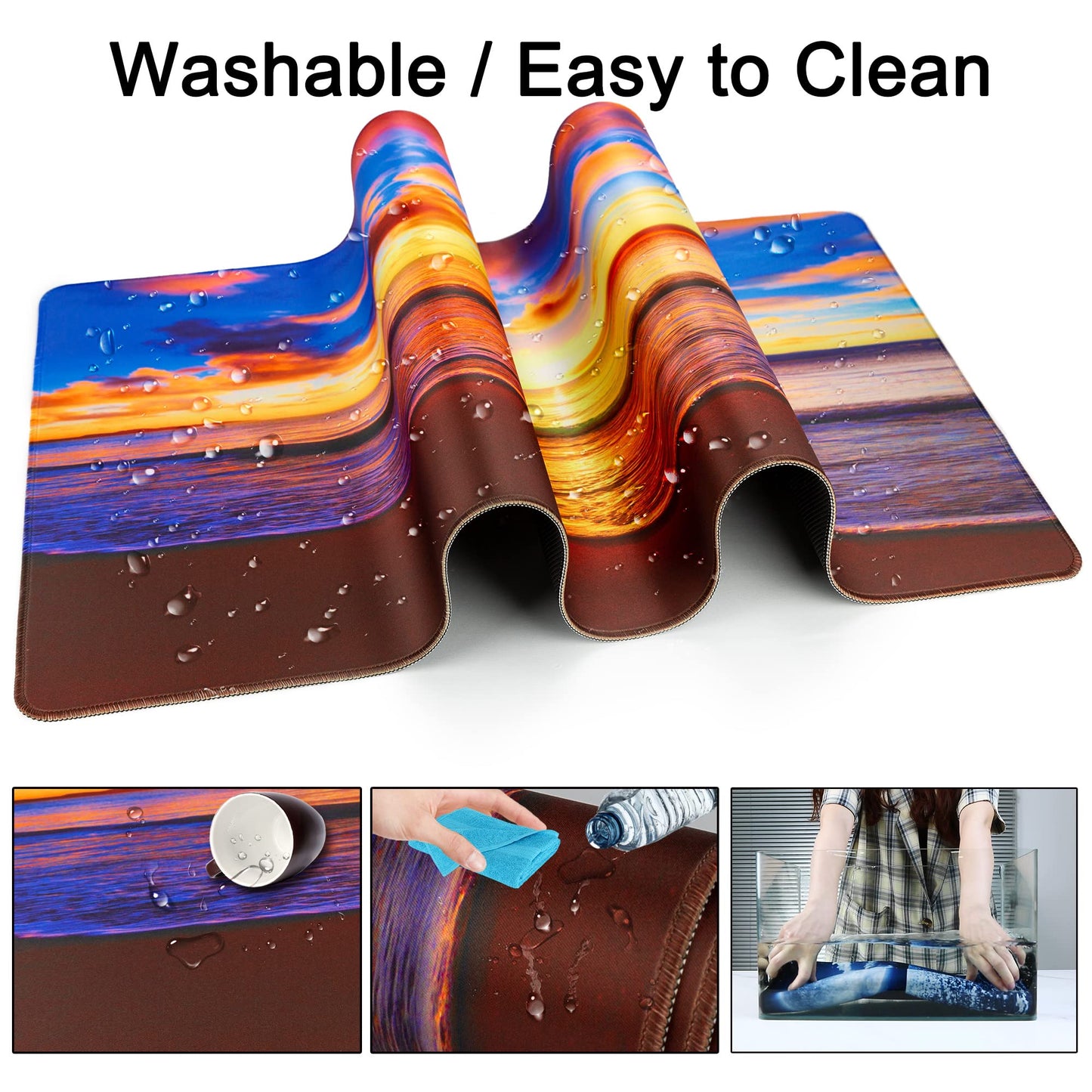 Wiabsi Desk Mat Pad,Large XXL Extended Mouse Pad Mat for Desktop Keyboard