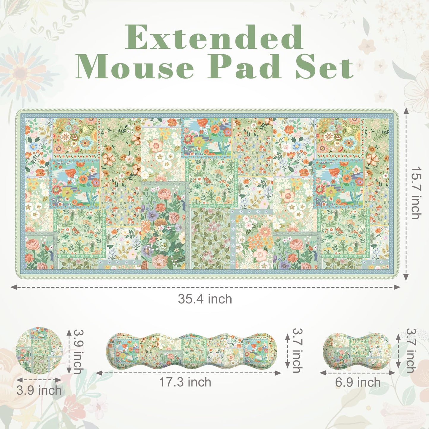 iLeadon Mouse Pad and Keyboard Wrist Rest, Large Computer Desk Mat Set