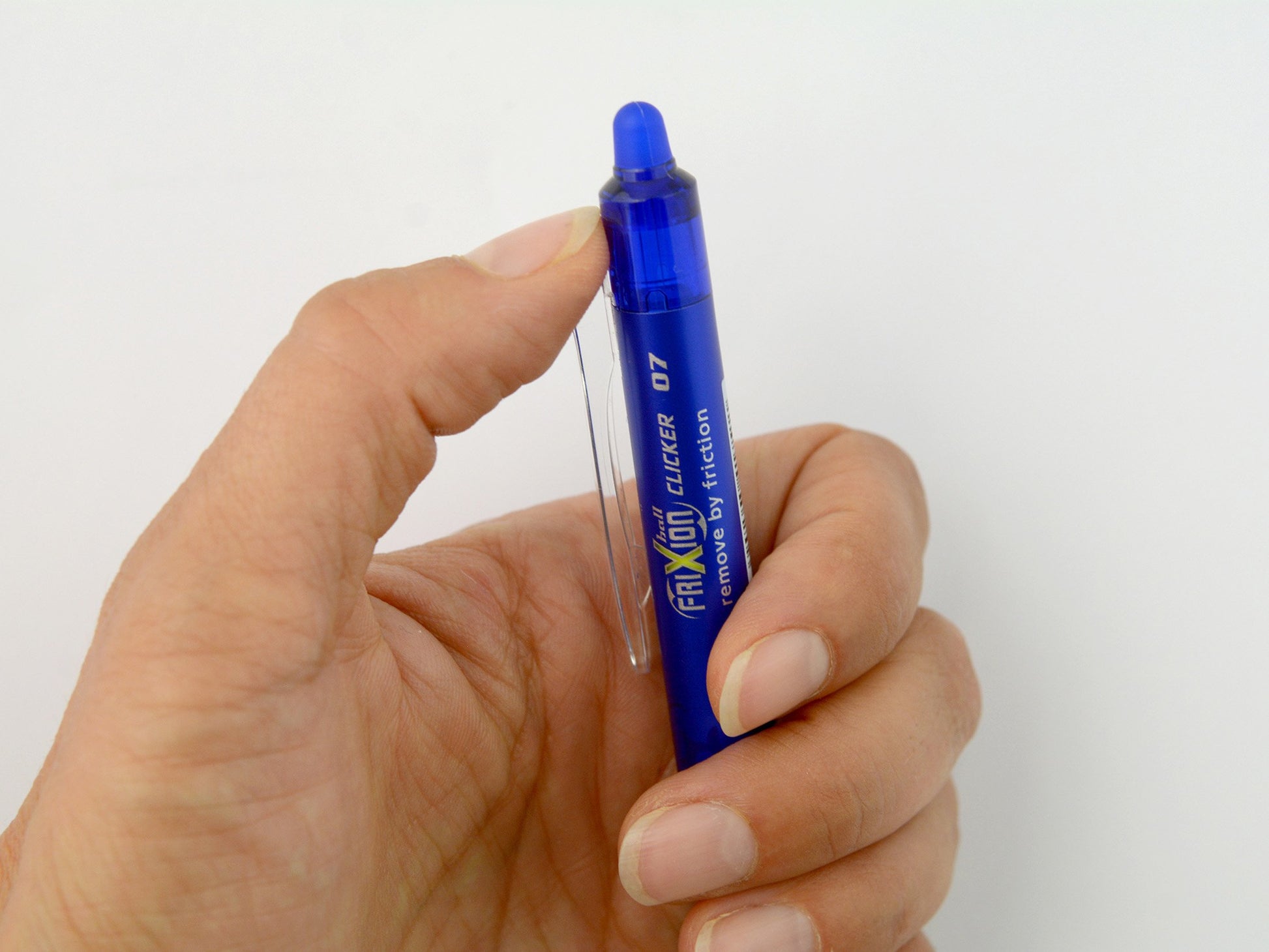 Pilot Frixion Clicker Erasable Retractable Rollerball 0.7 mm Tip Pen with Three Refills - Blue