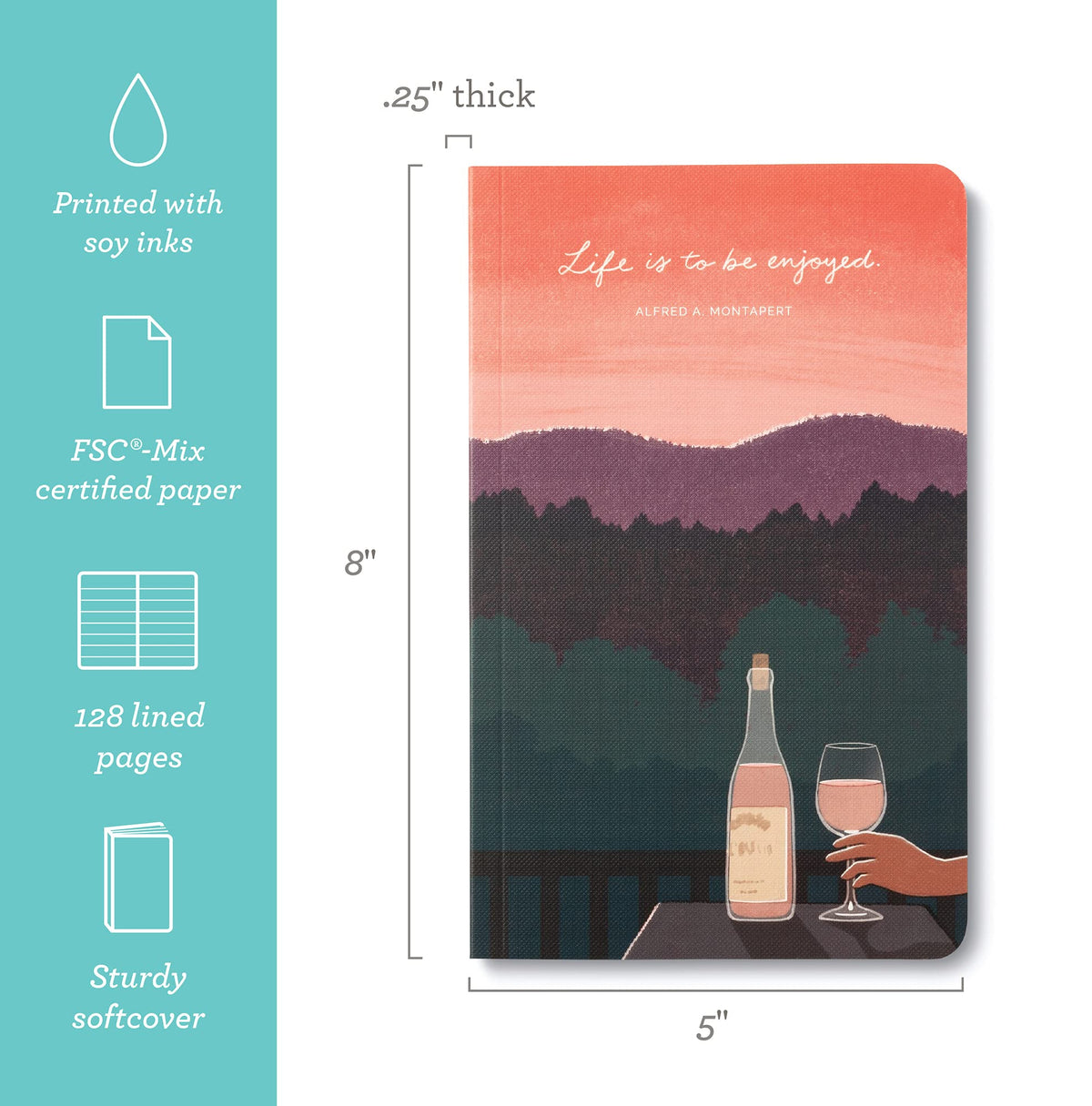 Compendium Softcover Journal - Life is to be enjoyed. – A Write Now Journal with 128 Lined Pages