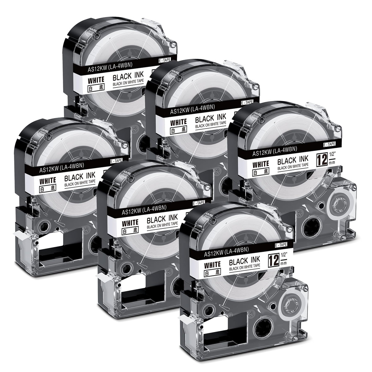 LK-4WBN SS12KW Label Tape Replace for Epson Label Maker Tape
