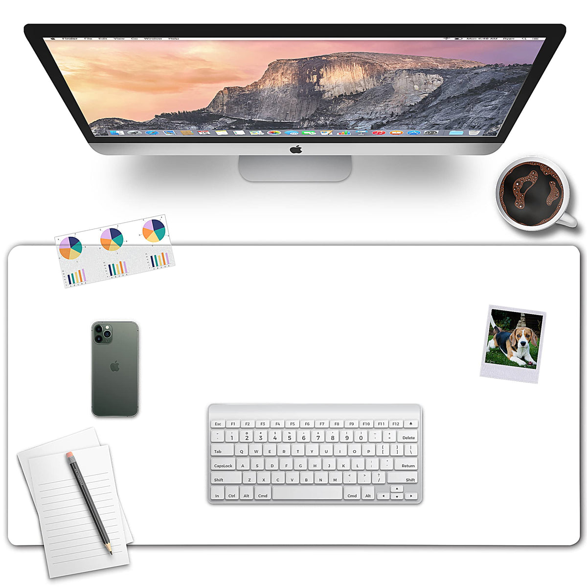 Awnour Clear Desk Mat on top of desks - 32 x 16 inches - Clear Transparent Plastic Desk Protector