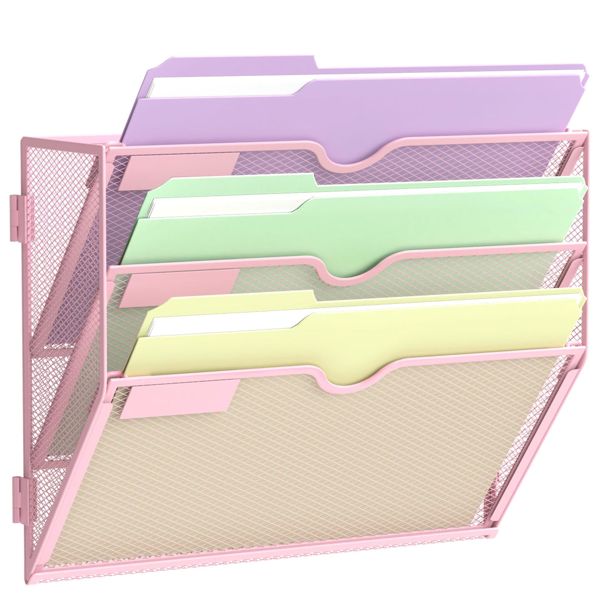 SUPEASY 3 Tier Wall File Organizer, Hanging Wall Mounted Mail Organizer with Label Slots, Metal