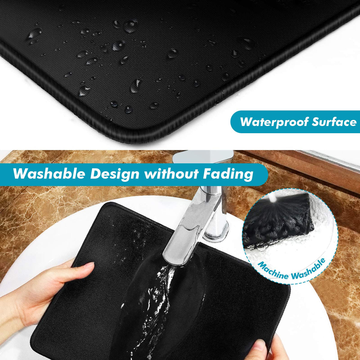 Mouse Pad Bundle Stitched Edges Premium Waterproof Gaming Mouse Mat Pad, Extends Battery Life