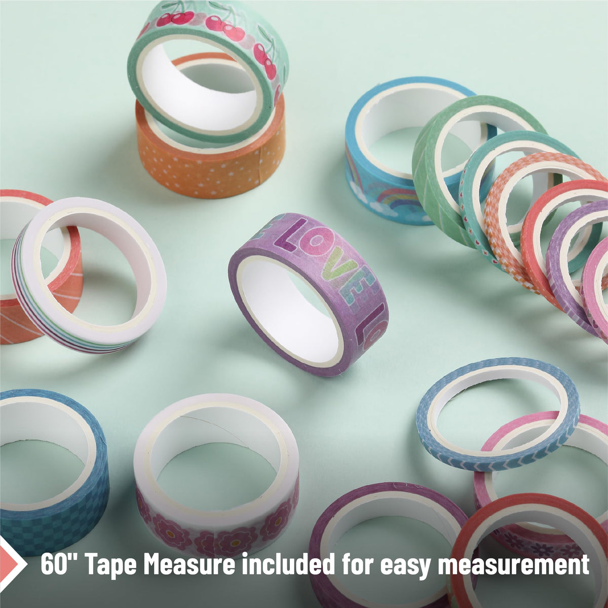 Mr. Pen- Washi Tape Set, 21 Rolls, Assorted Sizes, Pastel Bliss