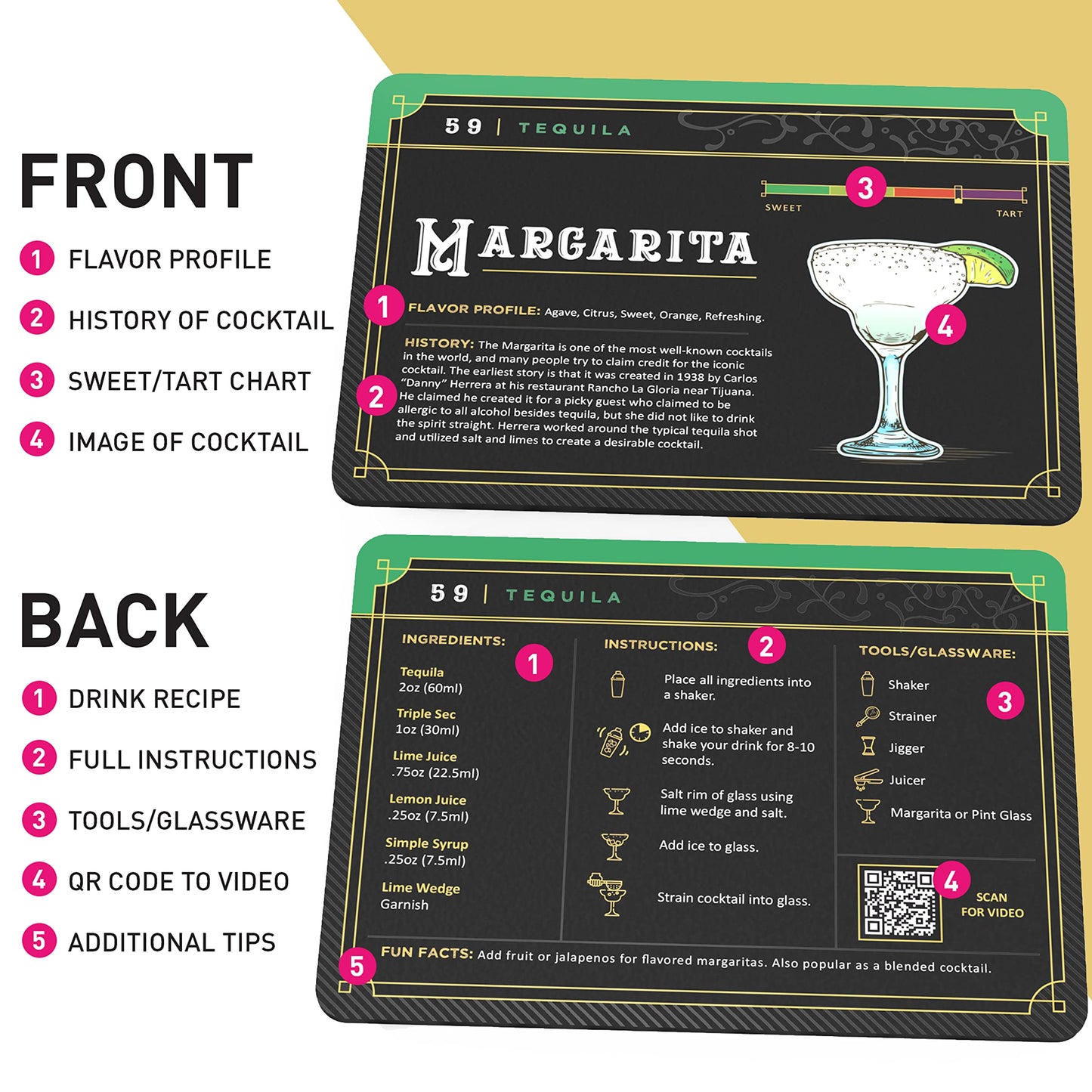 Cocktail Cards: 100 Cocktail Recipes to Master Cocktails in Bartender Flashcard Form with Step by
