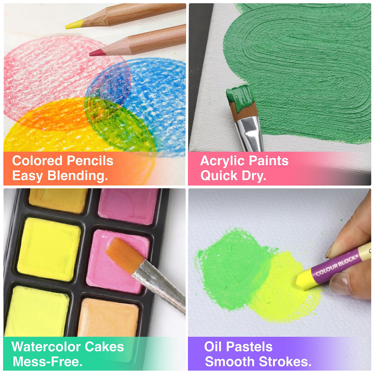 COLOUR BLOCK 73-Piece Art Set – Premium Art Supplies Kit for Adults, All-in-One Painting and