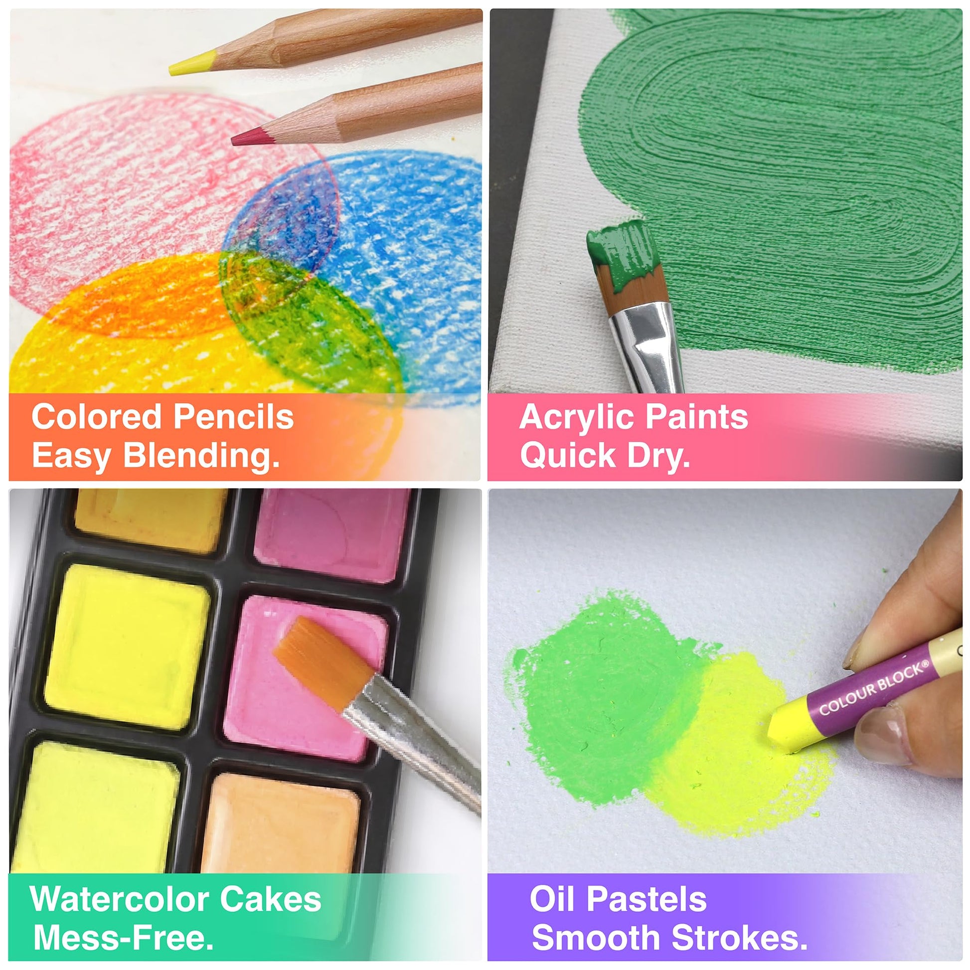 COLOUR BLOCK 73-Piece Art Set – Premium Art Supplies Kit for Adults, All-in-One Painting and