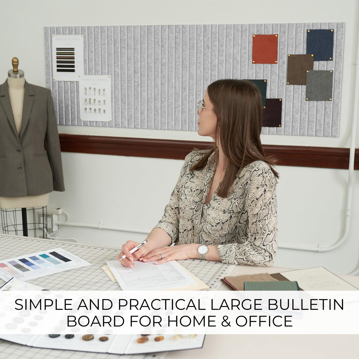 Large Felt Bulletin Board - Stylish 35 x 47 Inch Cork Board Alternative