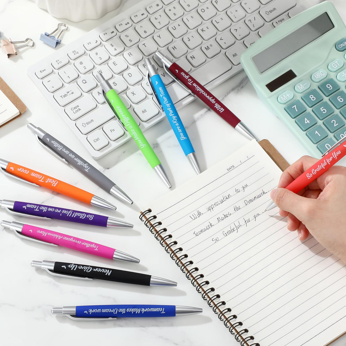 Yeaqee 100 Pcs Motivational Pens, Multicolored, Member