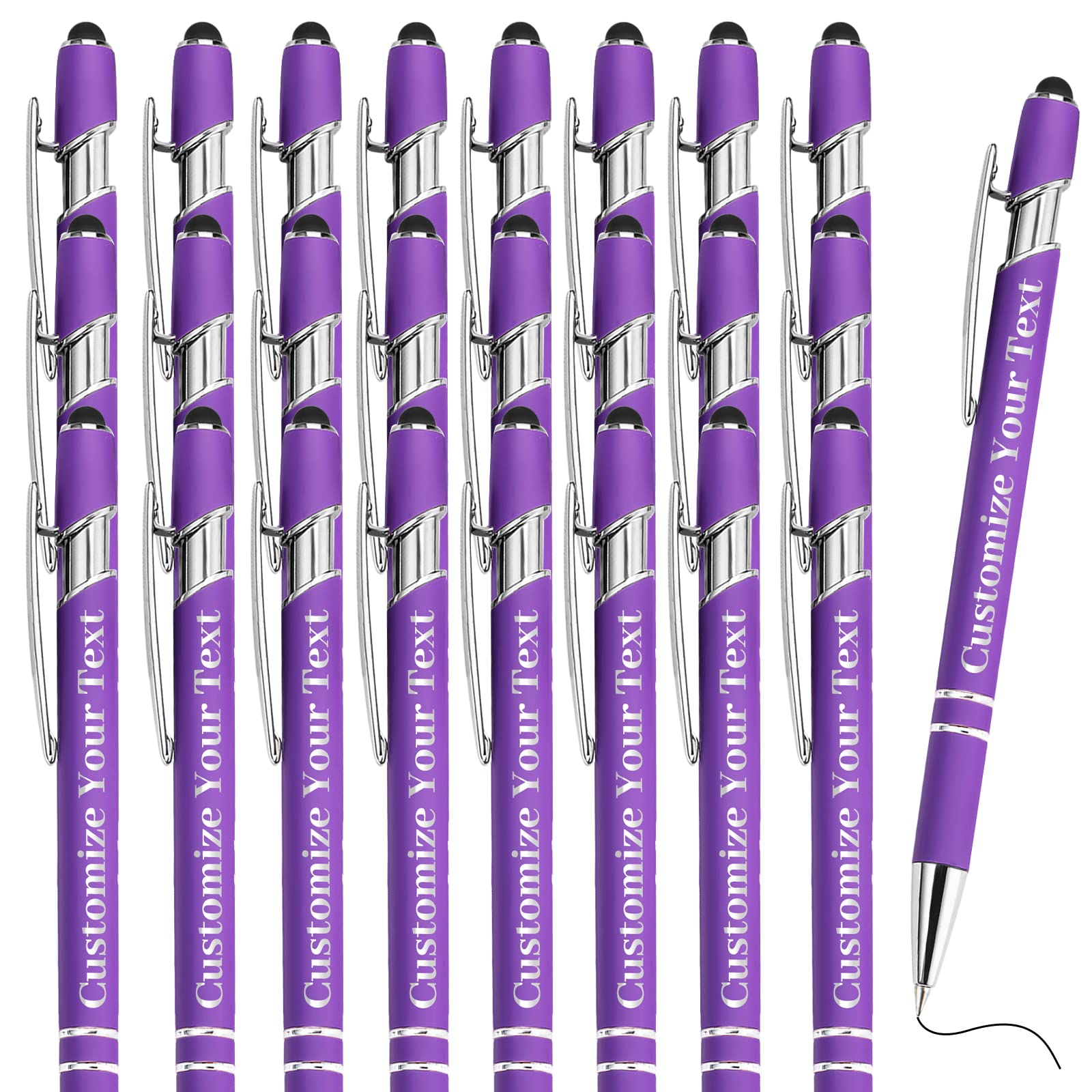 Fadace Up to 500 Pcs Personalized Pens Bulk Custom Customized Pen with Stylus Free Engraving