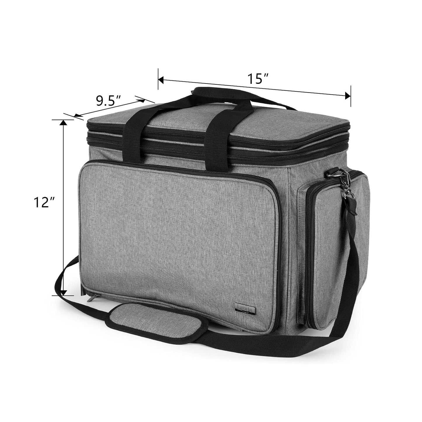 LUXJA Portable Yarn Knitting Storage Tote Bag,Gray