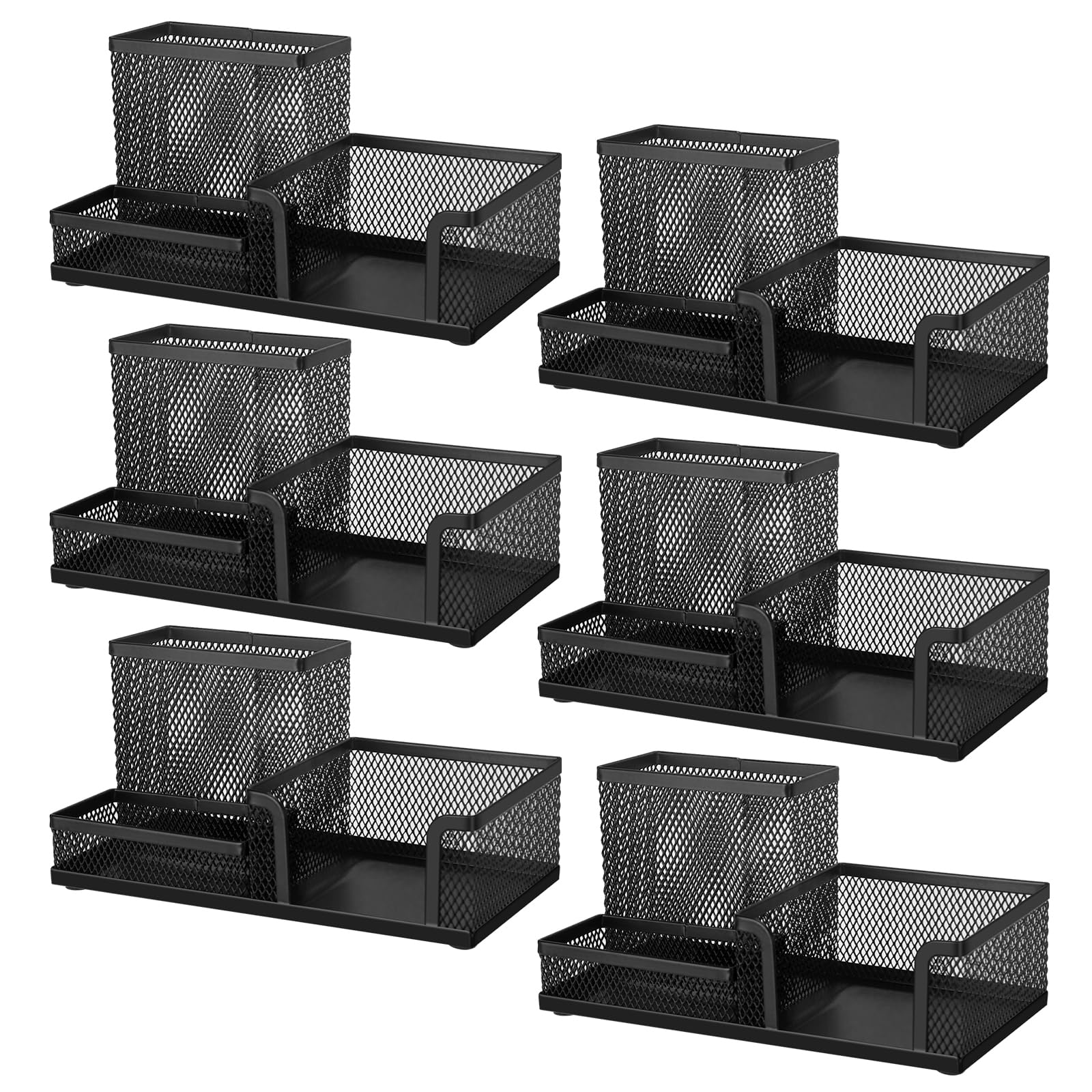 Comix 6 Packs Mesh Pen Holder, Desk Organizer for Home Office, Black