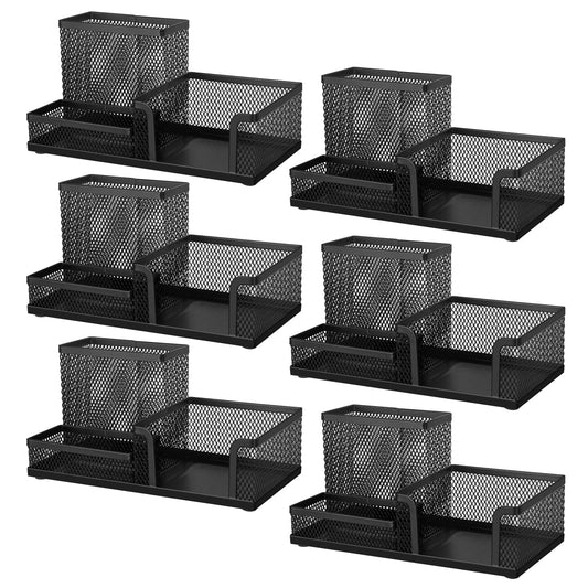 Comix 6 Packs Mesh Pen Holder, Desk Organizer for Home Office, Black