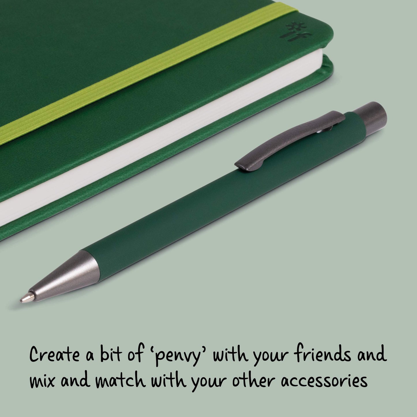 IF Bookaroo Pen, soft touch, colour coated pen with black ink - FOREST GREEN