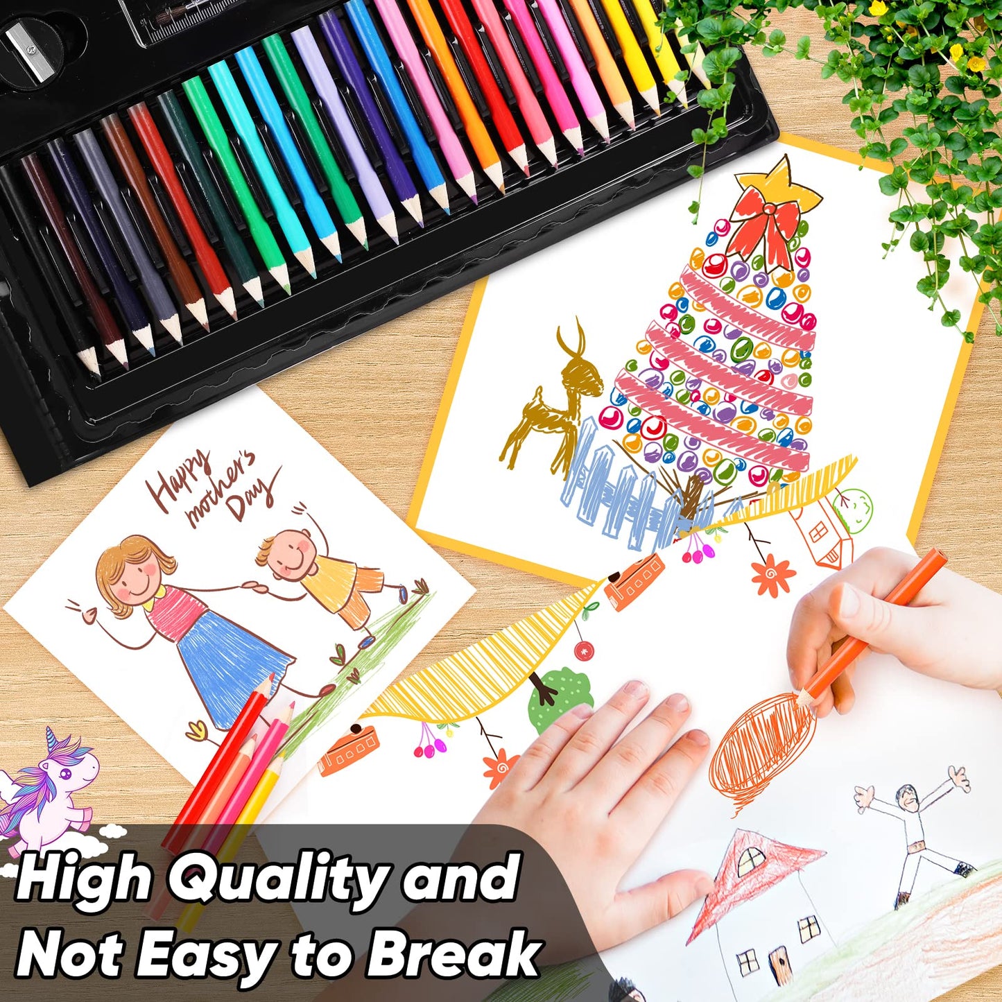 Soucolor 283 Pcs Art Supplies Drawing Set Easel Pads, Coloring Book Gift