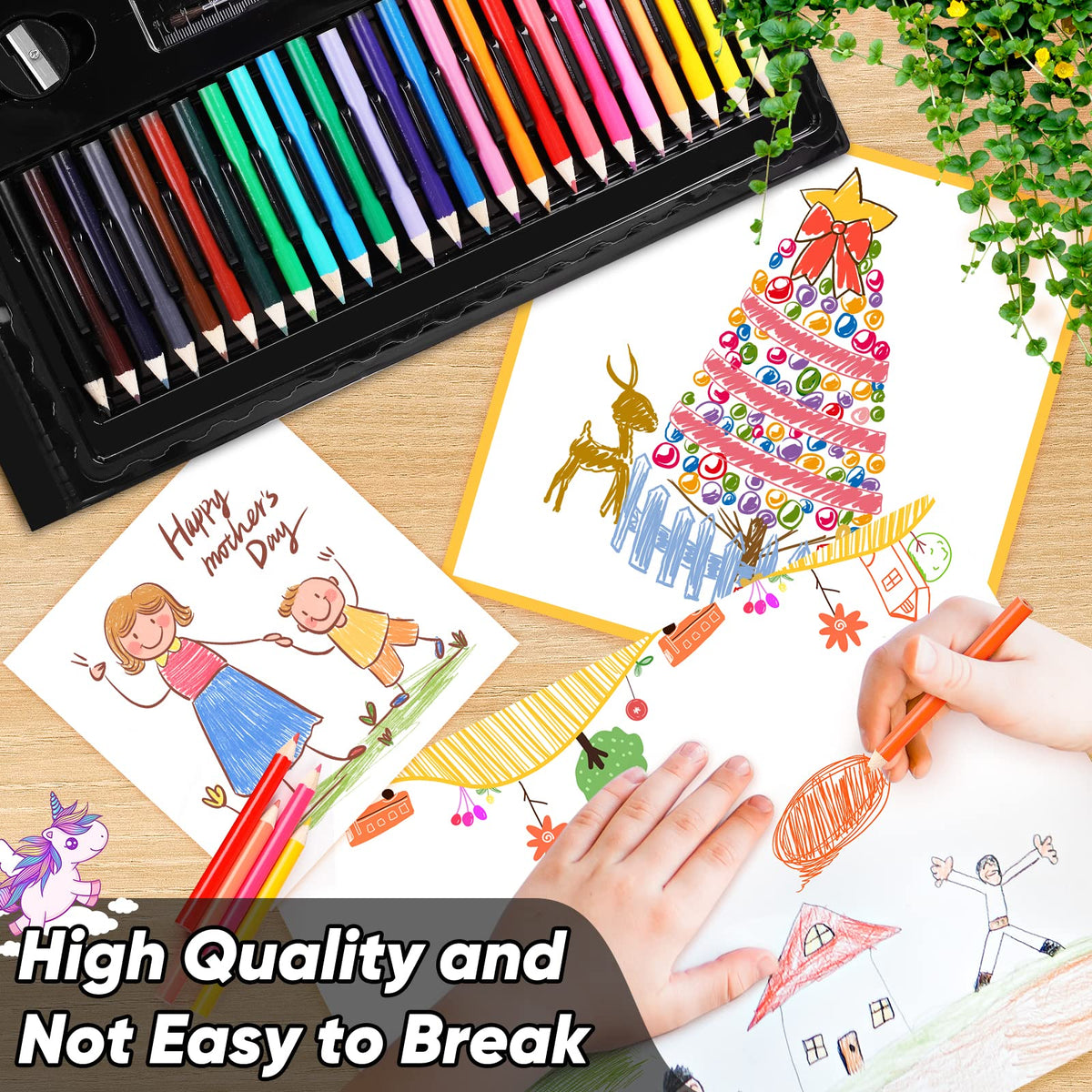 Soucolor 283 Pcs Art Supplies Drawing Set Easel Pads, Coloring Book Gift