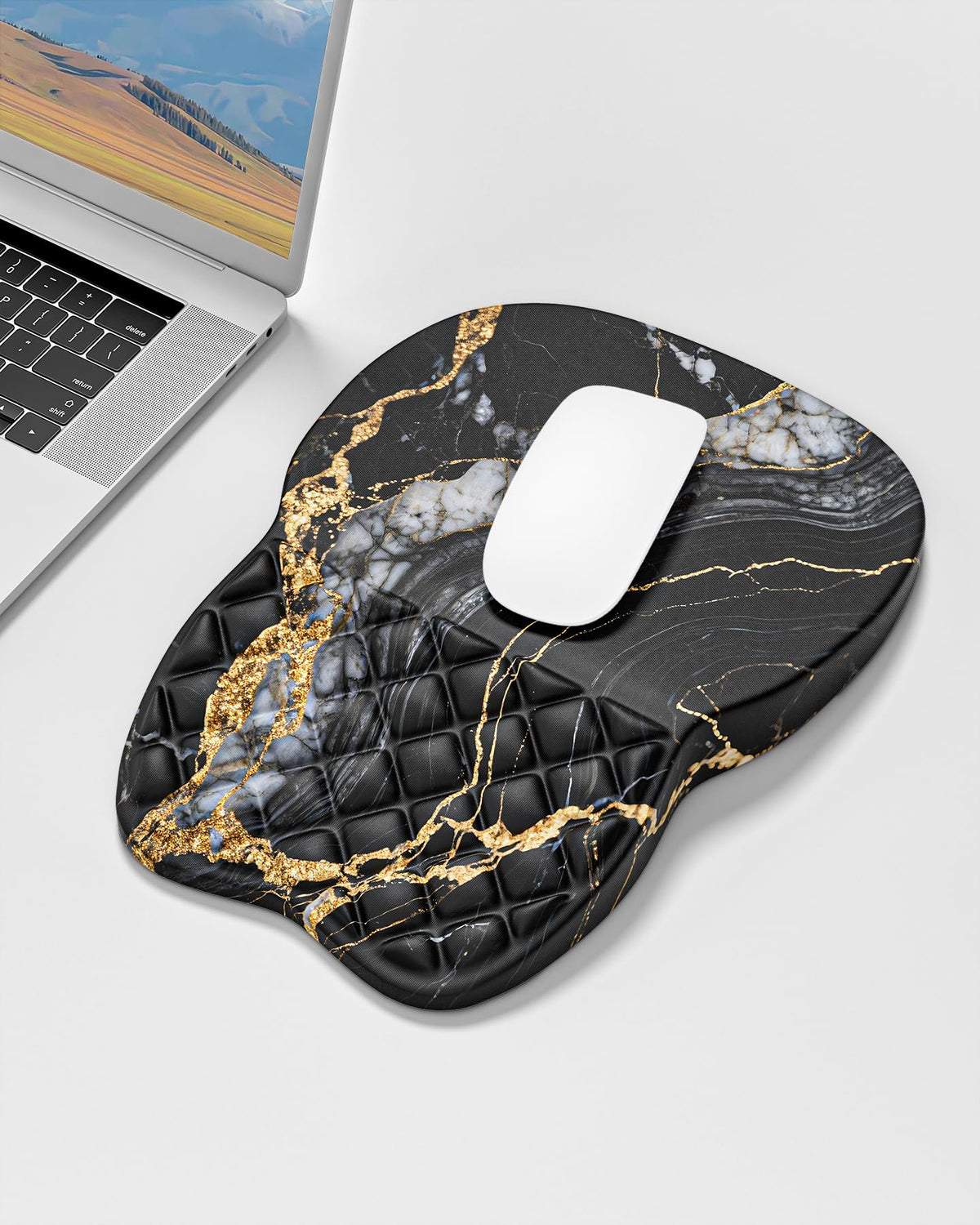 Auhoahsil Ergonomic Mouse Pad with Wrist Rest, Comfortable Slope Computer Mouse Mat with Wrist