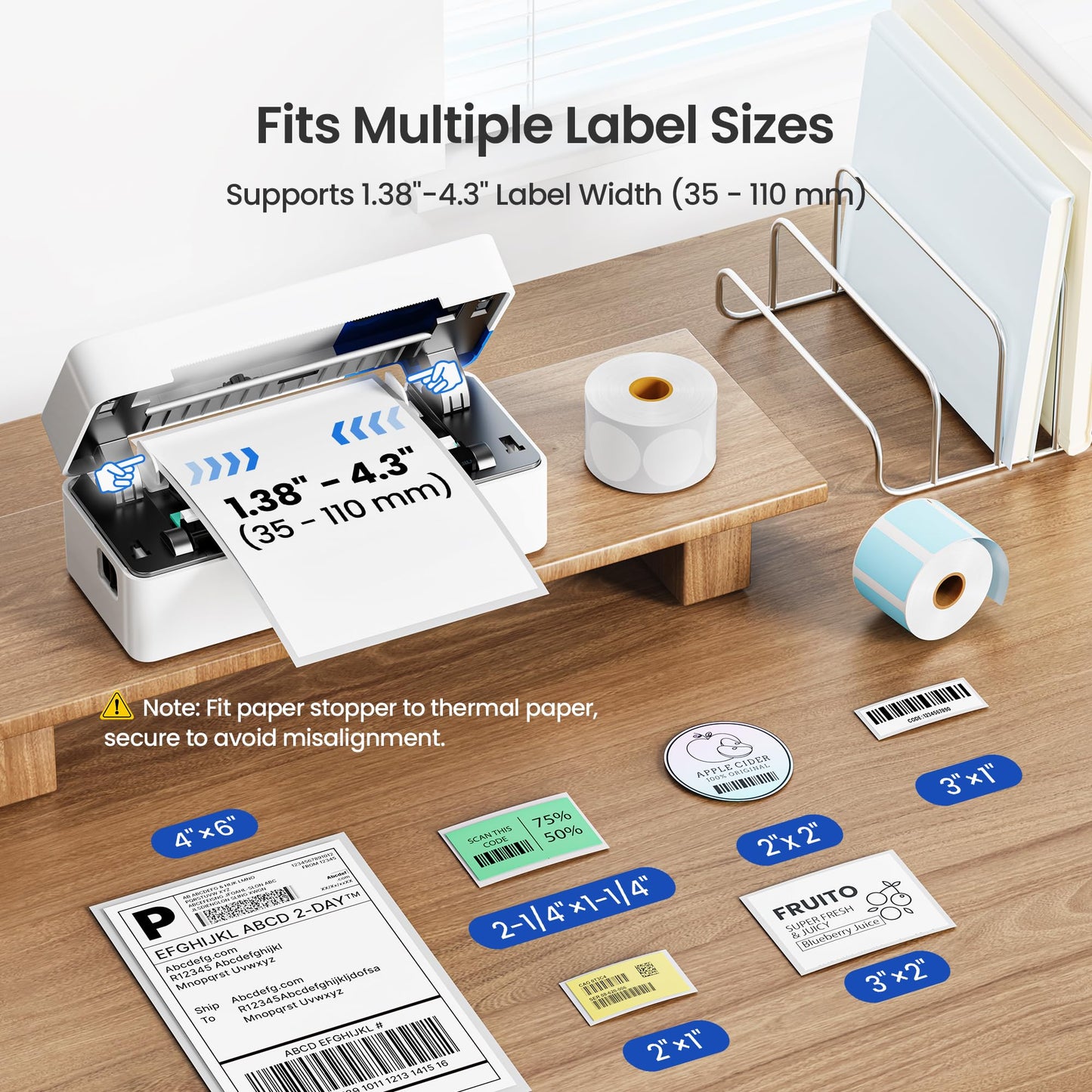 ETIKEZ Bluetooth Thermal Shipping Label Printer, 4x6 Thermal Label Printer