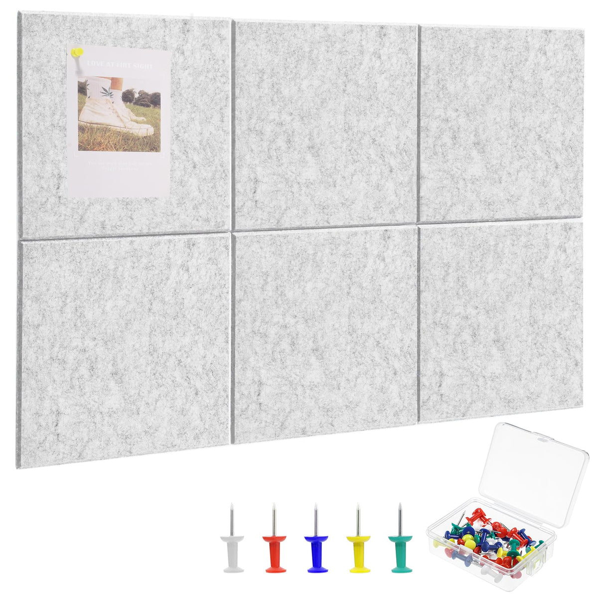 Large Cork Board 36" x 24", 6 Pack Felt Bulletin Board, Pin Boards