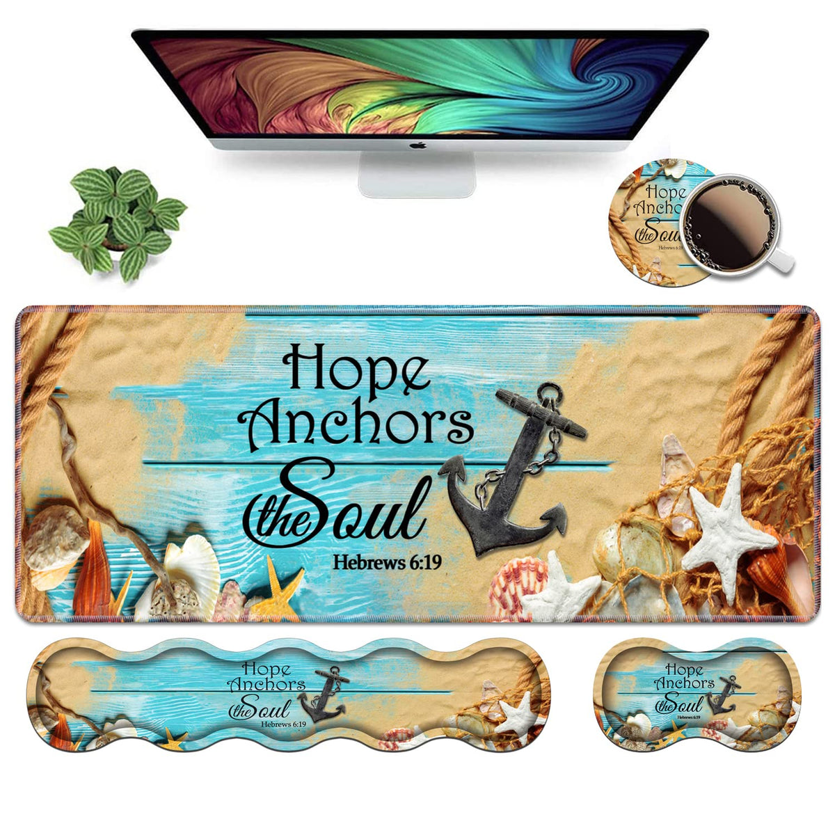 Ergonomic Keyboard Wrist Rest & Mouse Pad Wrist Rest Set, Large XXL Gaming Desk Mat 31.5"x 11.8"