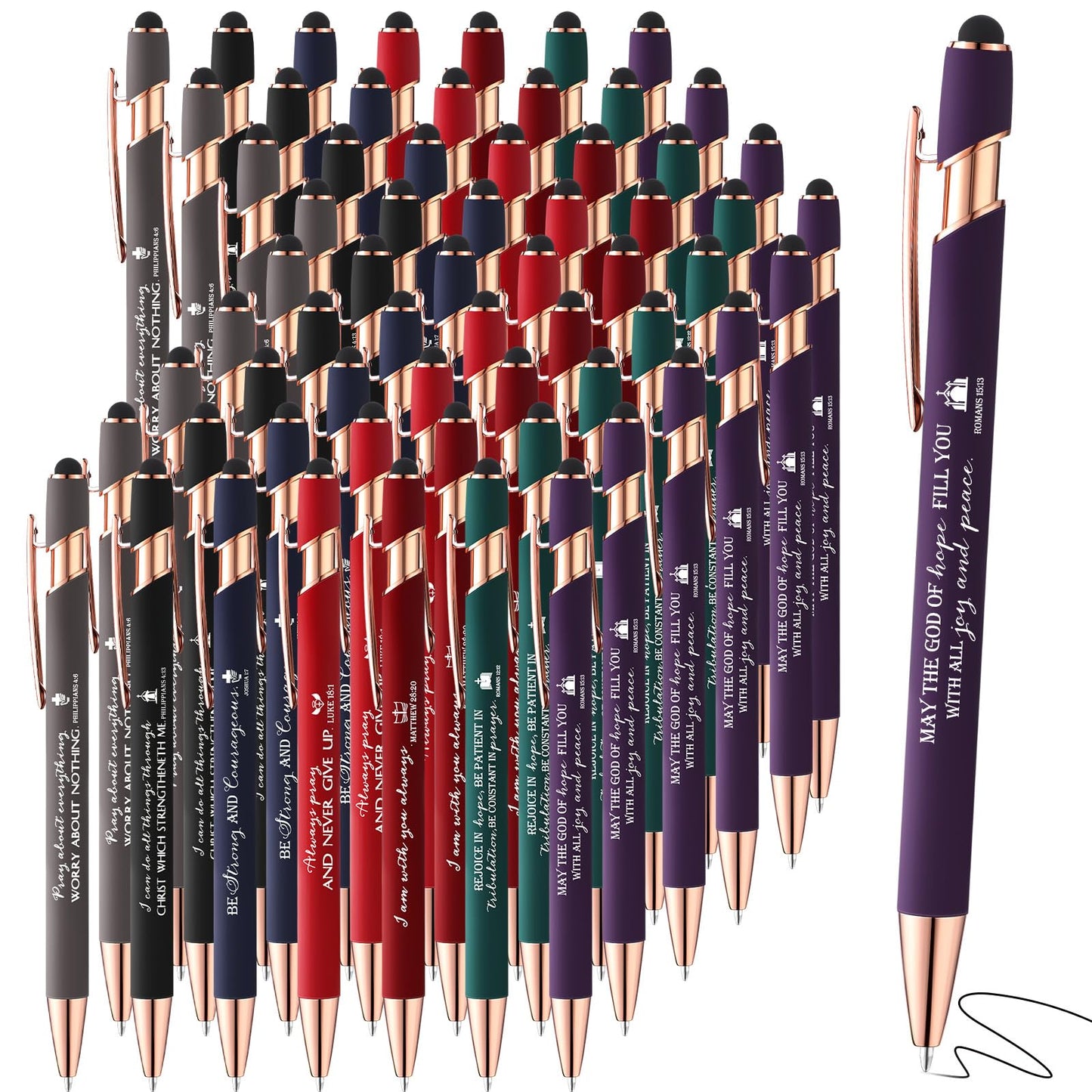 Fumete 84 Pcs Christian Pens with Stylus Tip Inspirational Gift Bulk