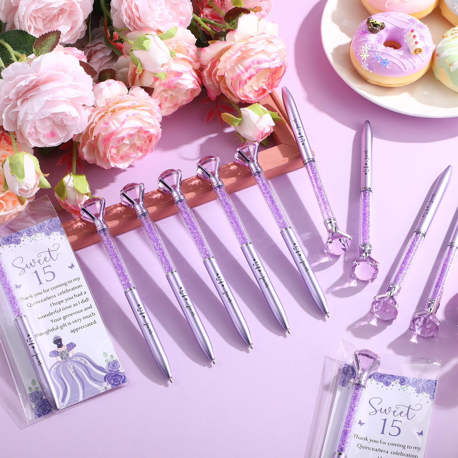 Sayglossy 50 Set Quinceanera Party Favor Sweet Gift, 15th, Purple