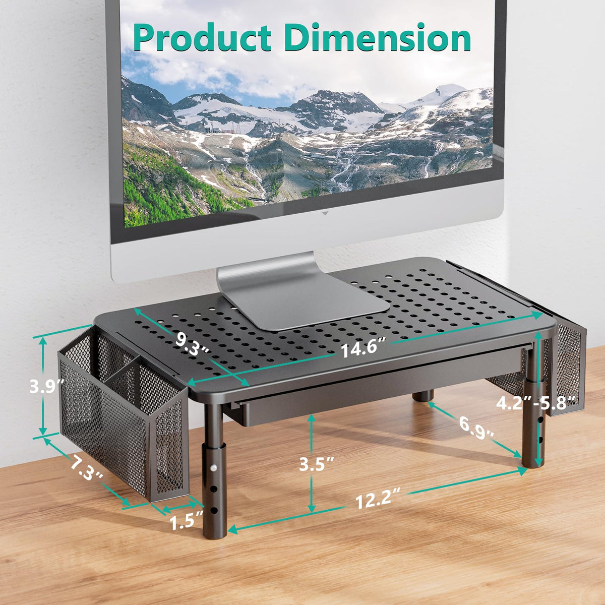 WALI Computer Monitor Stand with Storage and Pen Holder